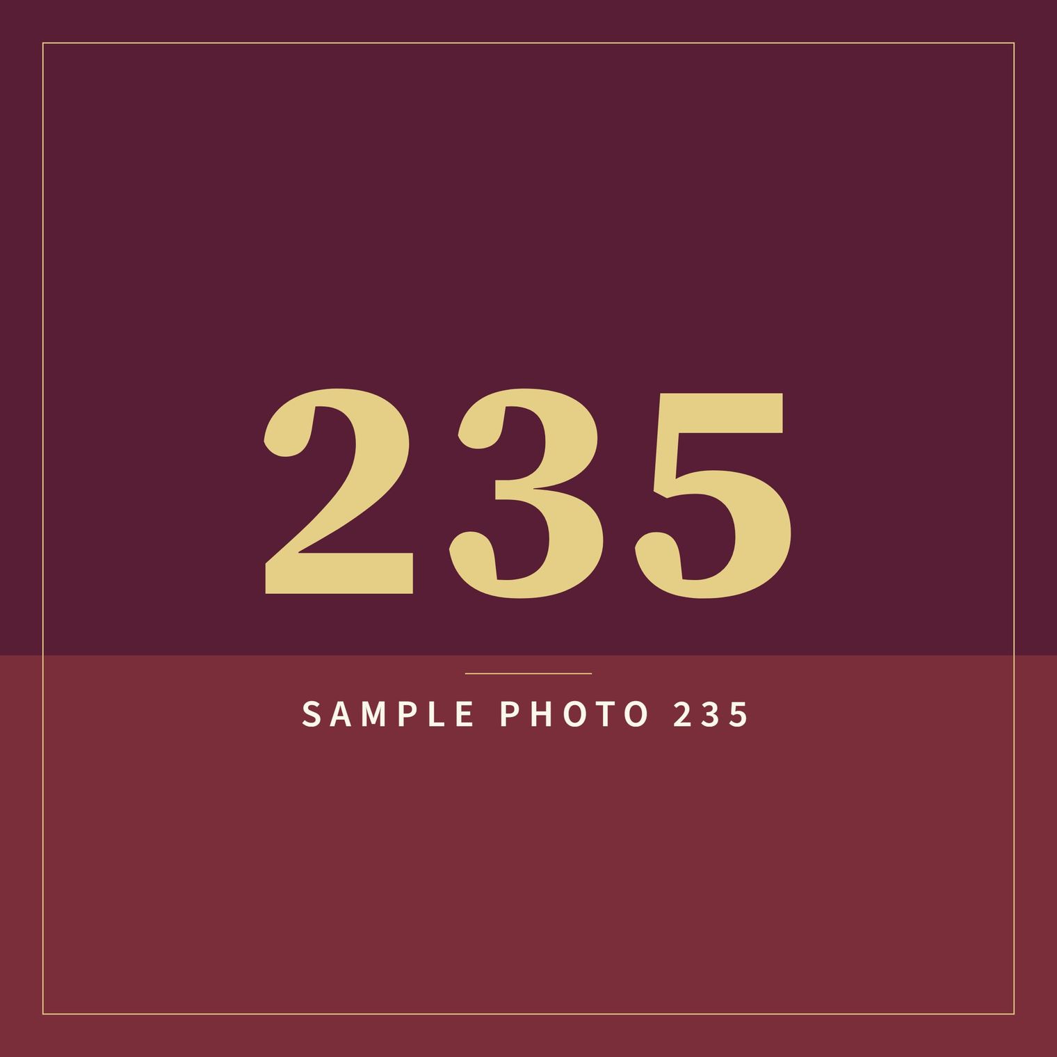 A sample image in the AFCO 5:20 colors that reads Sample Photo 235.