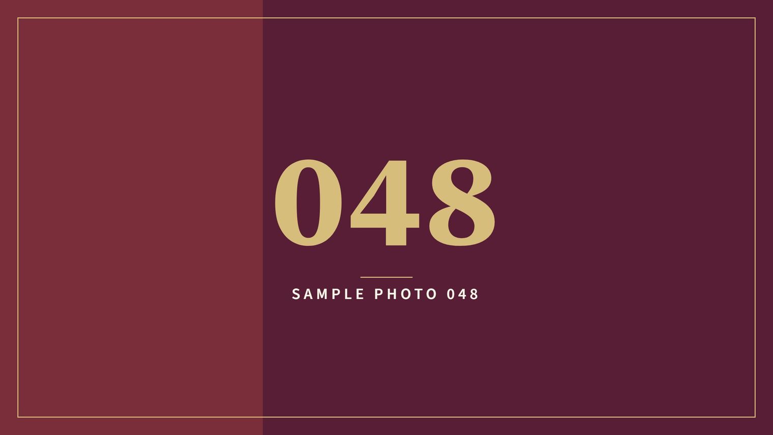 A sample image in the AFCO 5:20 colors that reads Sample Photo 048.
