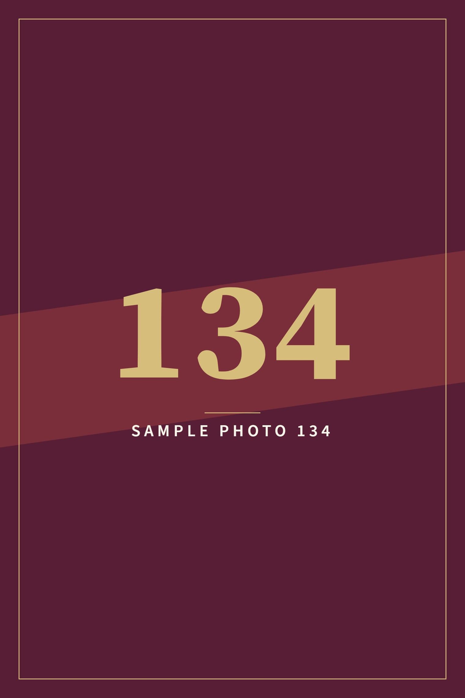 A sample image in the AFCO 5:20 colors that reads Sample Photo 134.