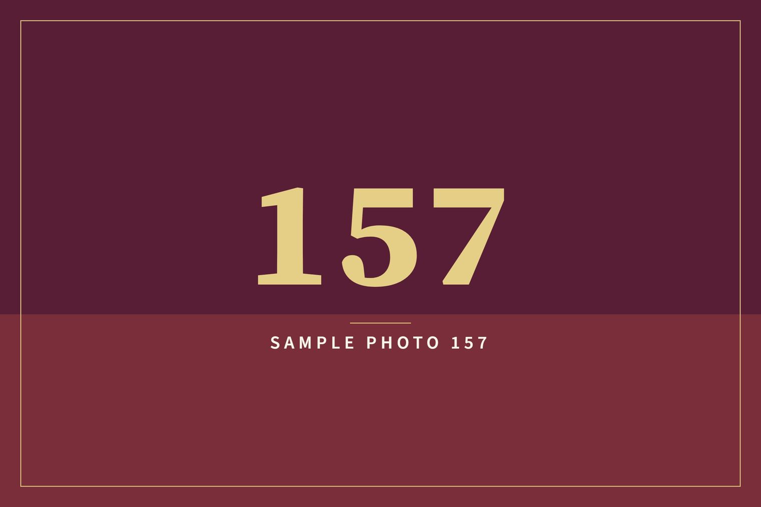 A sample image in the AFCO 5:20 colors that reads Sample Photo 157.