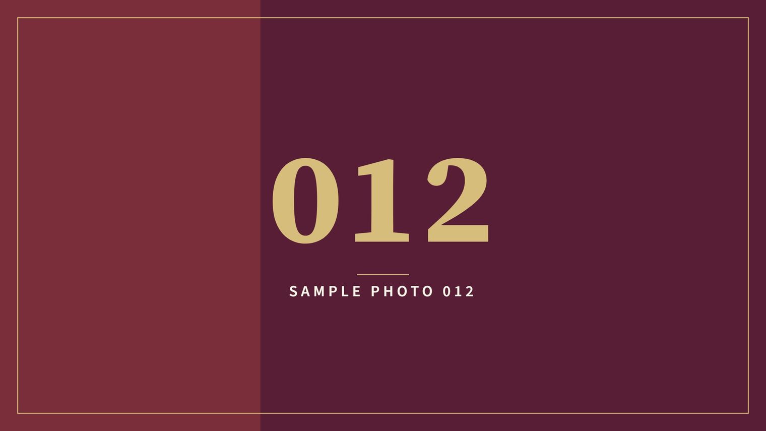 A sample image in the AFCO 5:20 colors that reads Sample Photo 012.