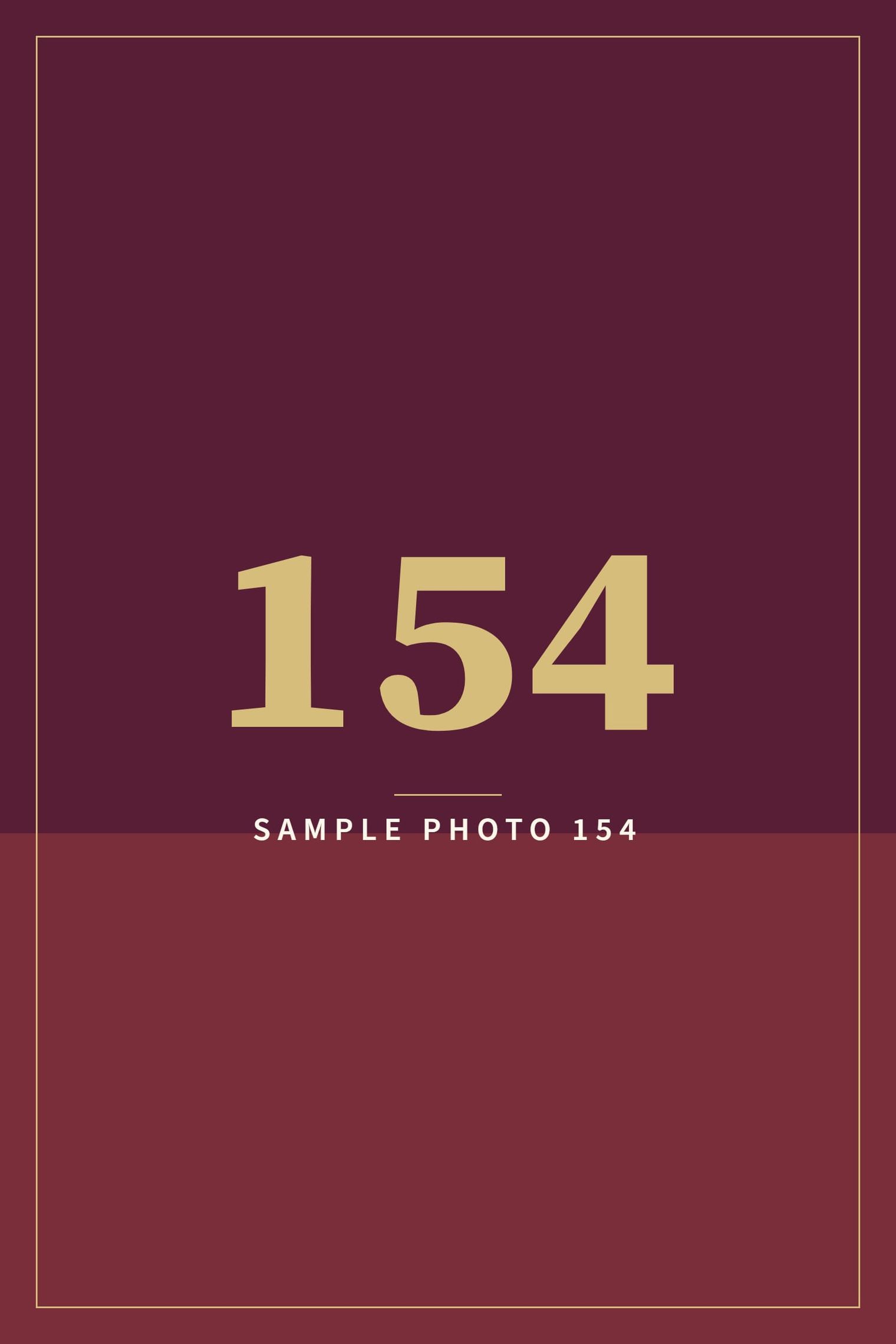 A sample image in the AFCO 5:20 colors that reads Sample Photo 154.