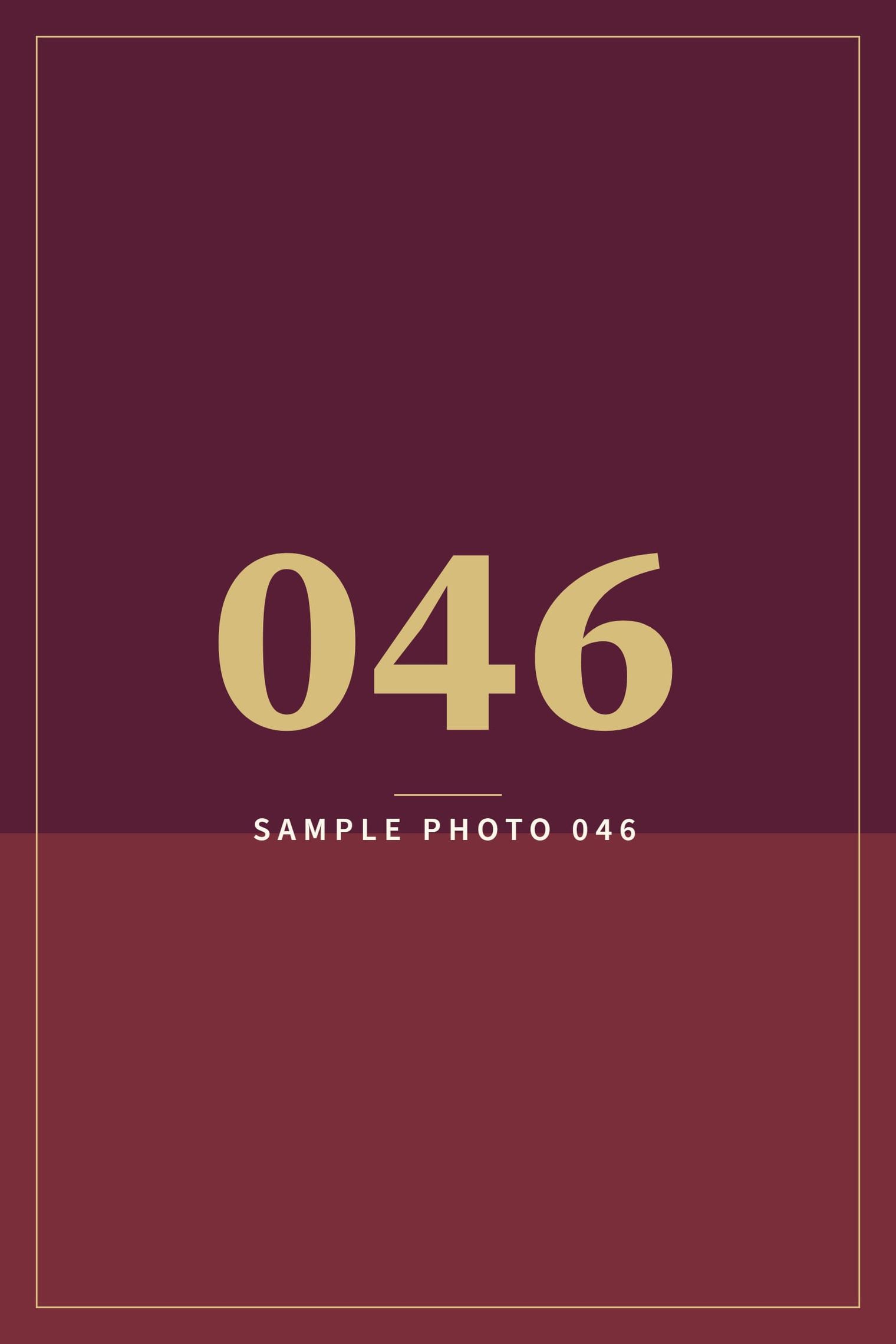 A sample image in the AFCO 5:20 colors that reads Sample Photo 046.