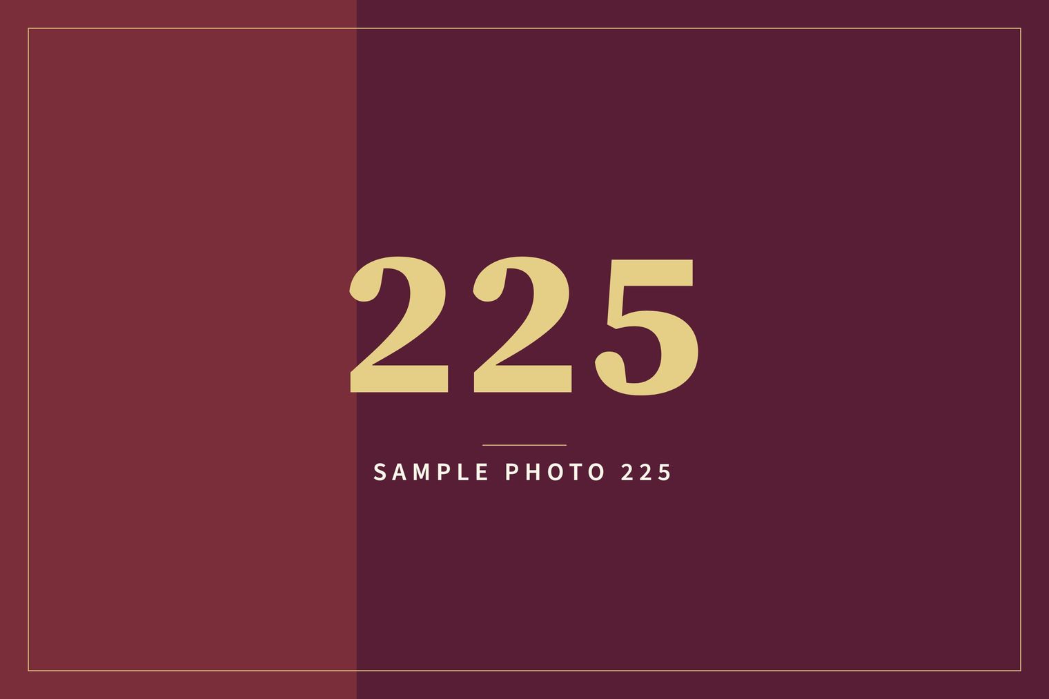 A sample image in the AFCO 5:20 colors that reads Sample Photo 225.