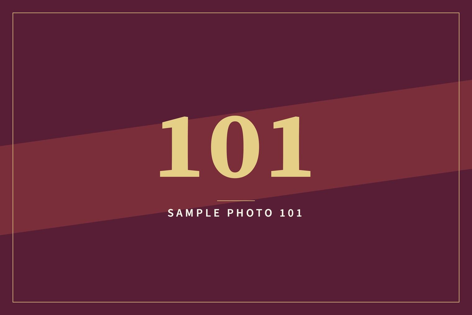 A sample image in the AFCO 5:20 colors that reads Sample Photo 101.