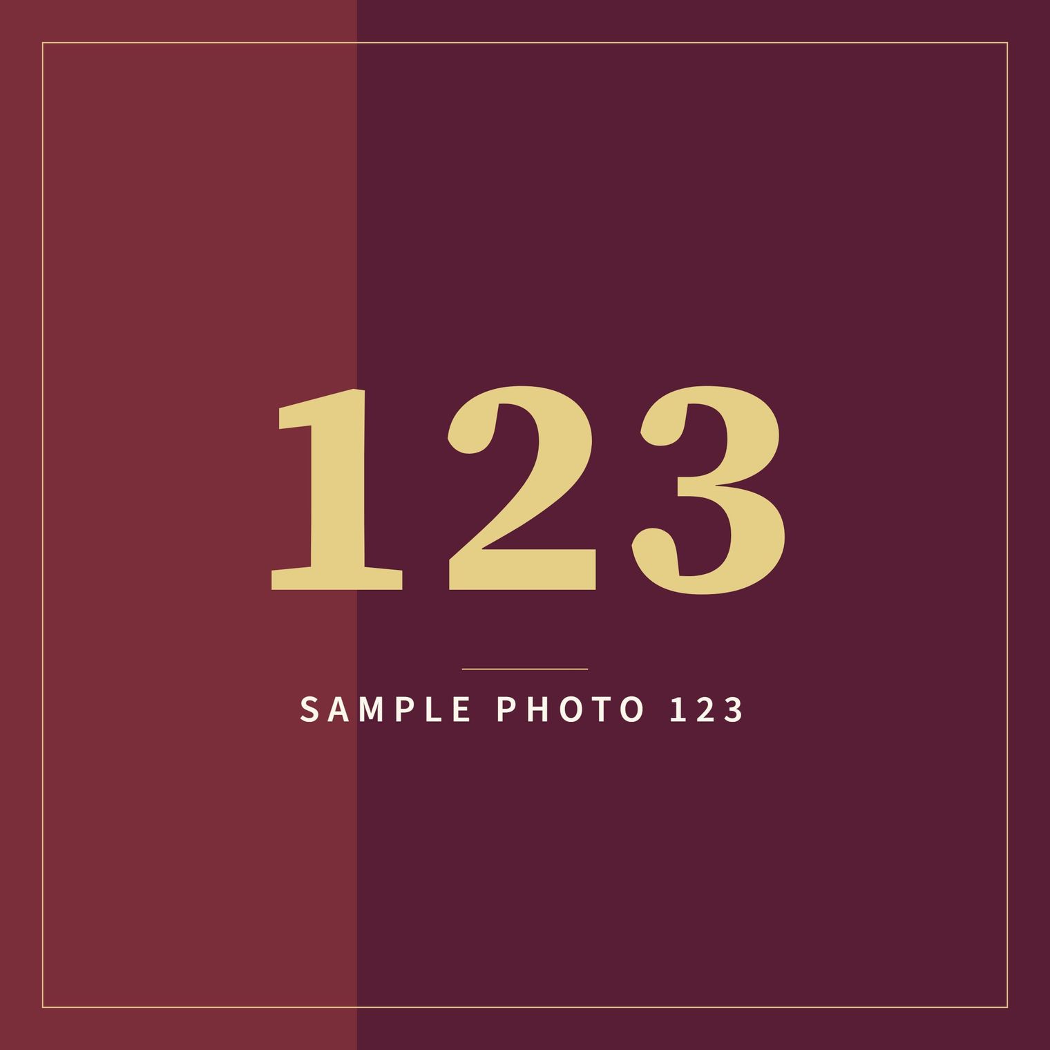 A sample image in the AFCO 5:20 colors that reads Sample Photo 123.