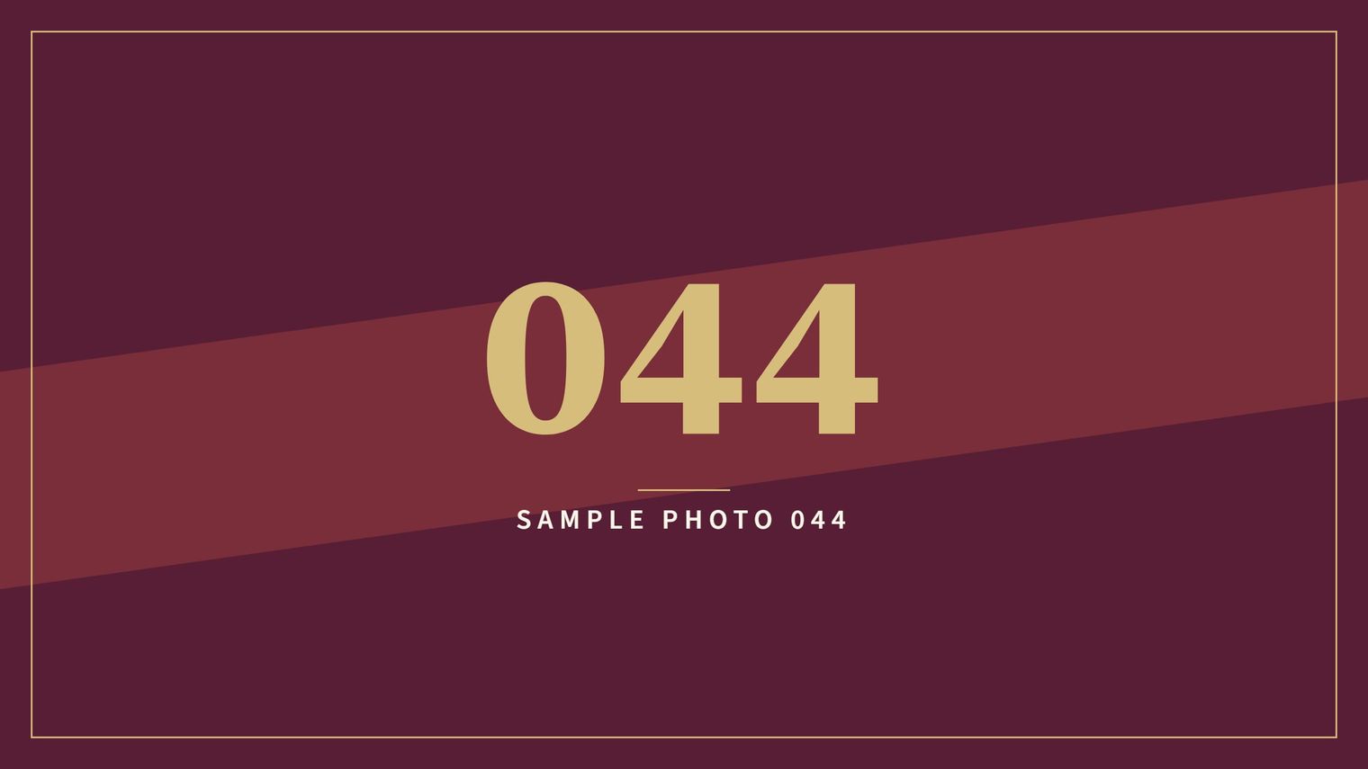 A sample image in the AFCO 5:20 colors that reads Sample Photo 044.