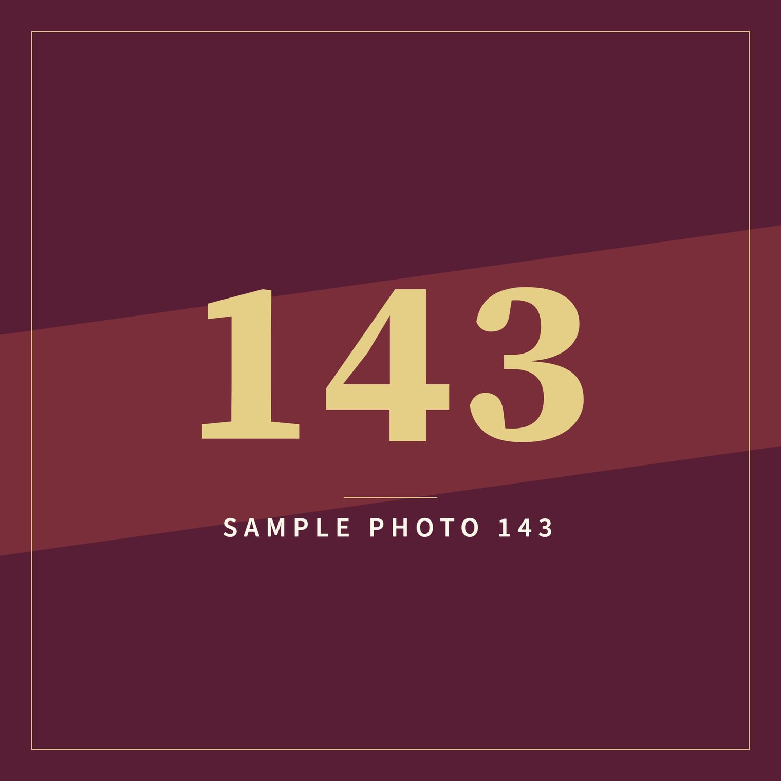 A sample image in the AFCO 5:20 colors that reads Sample Photo 143.