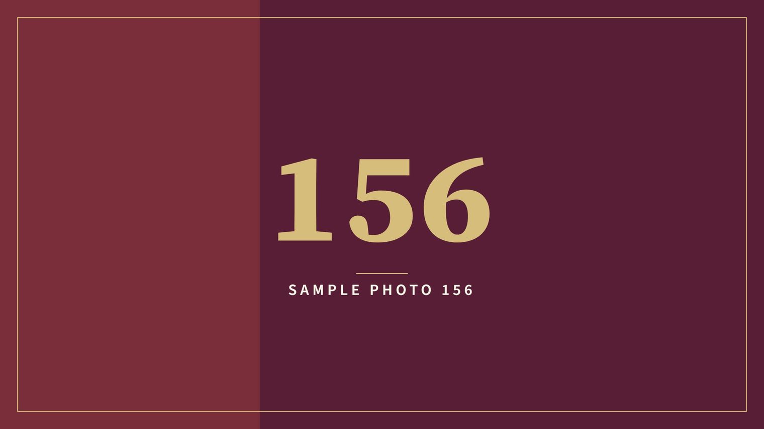A sample image in the AFCO 5:20 colors that reads Sample Photo 156.