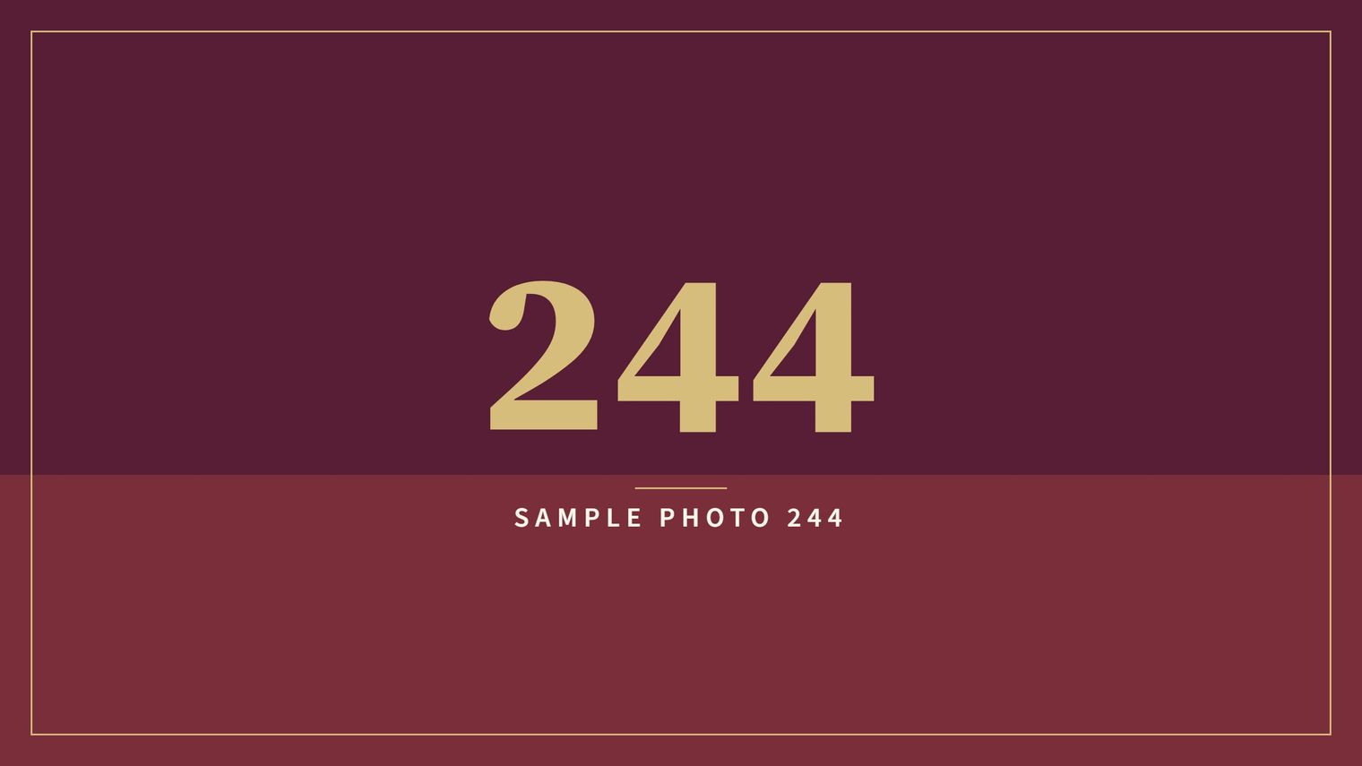 A sample image in the AFCO 5:20 colors that reads Sample Photo 244.