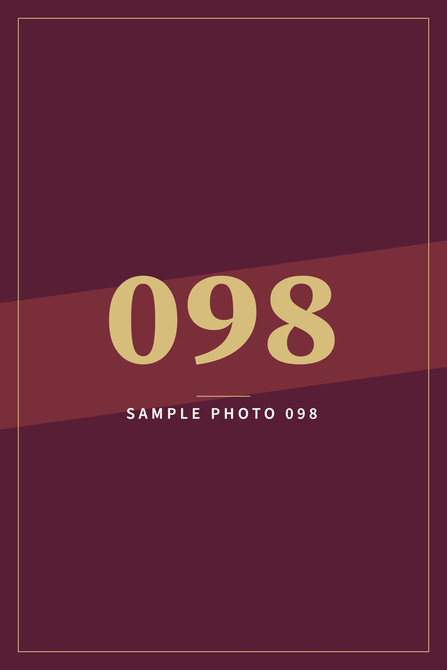 A sample image in the AFCO 5:20 colors that reads Sample Photo 098.