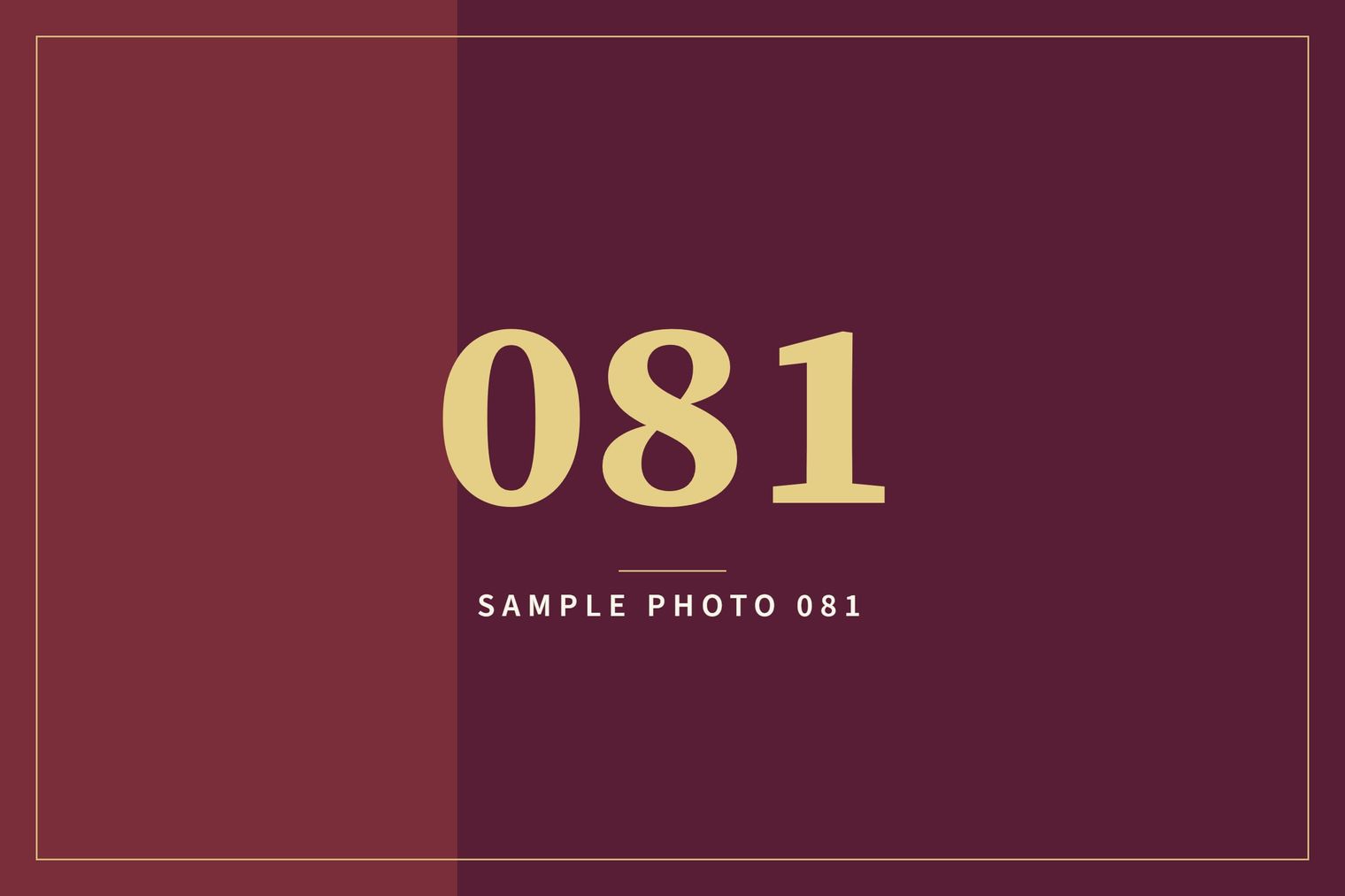 A sample image in the AFCO 5:20 colors that reads Sample Photo 081.