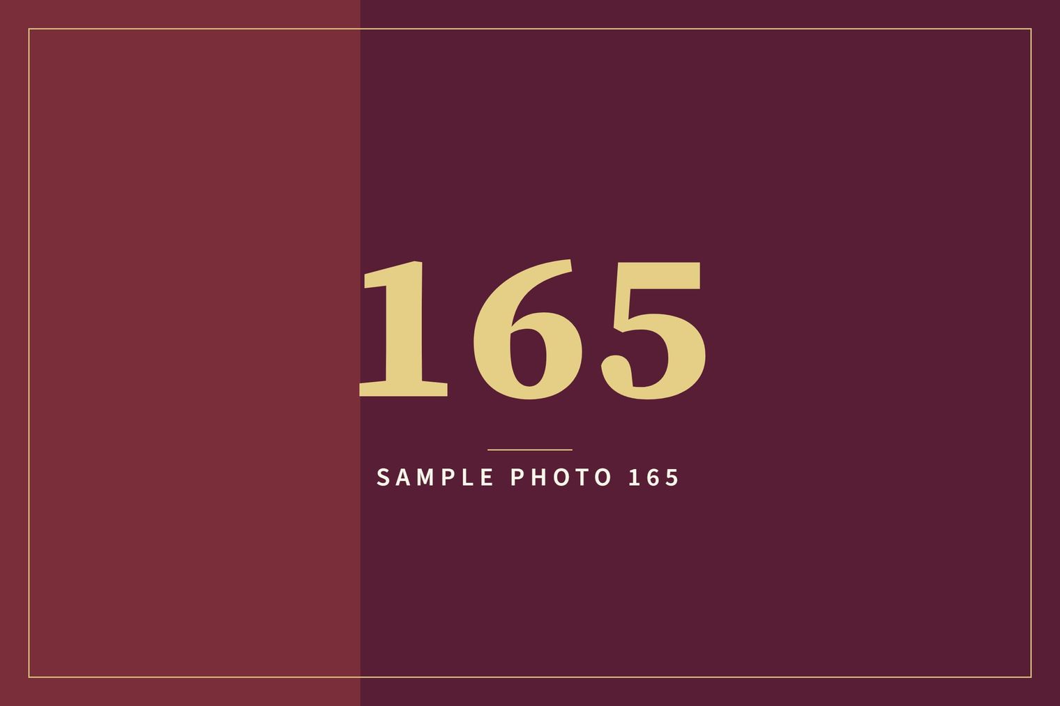 A sample image in the AFCO 5:20 colors that reads Sample Photo 165.