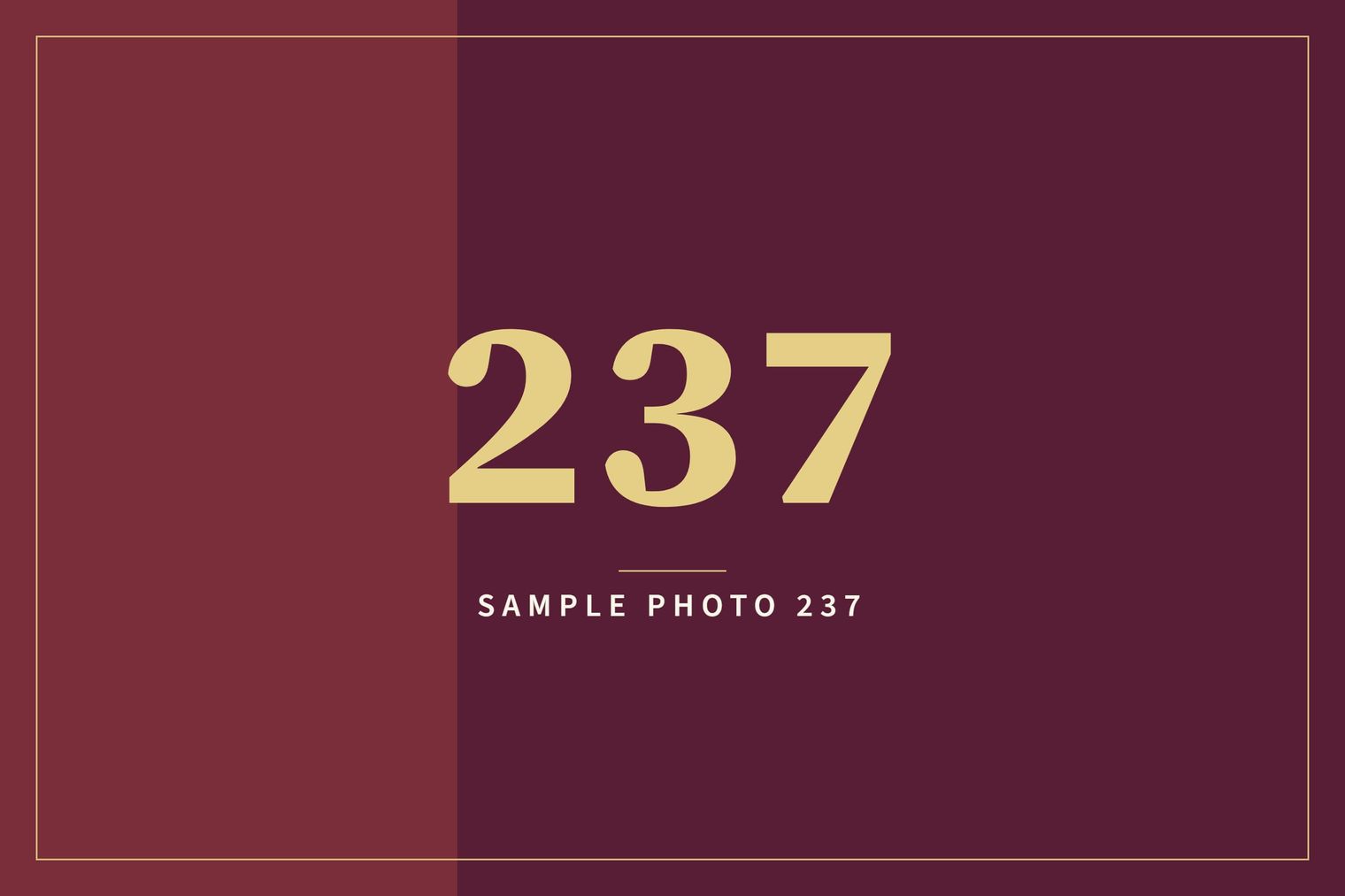 A sample image in the AFCO 5:20 colors that reads Sample Photo 237.