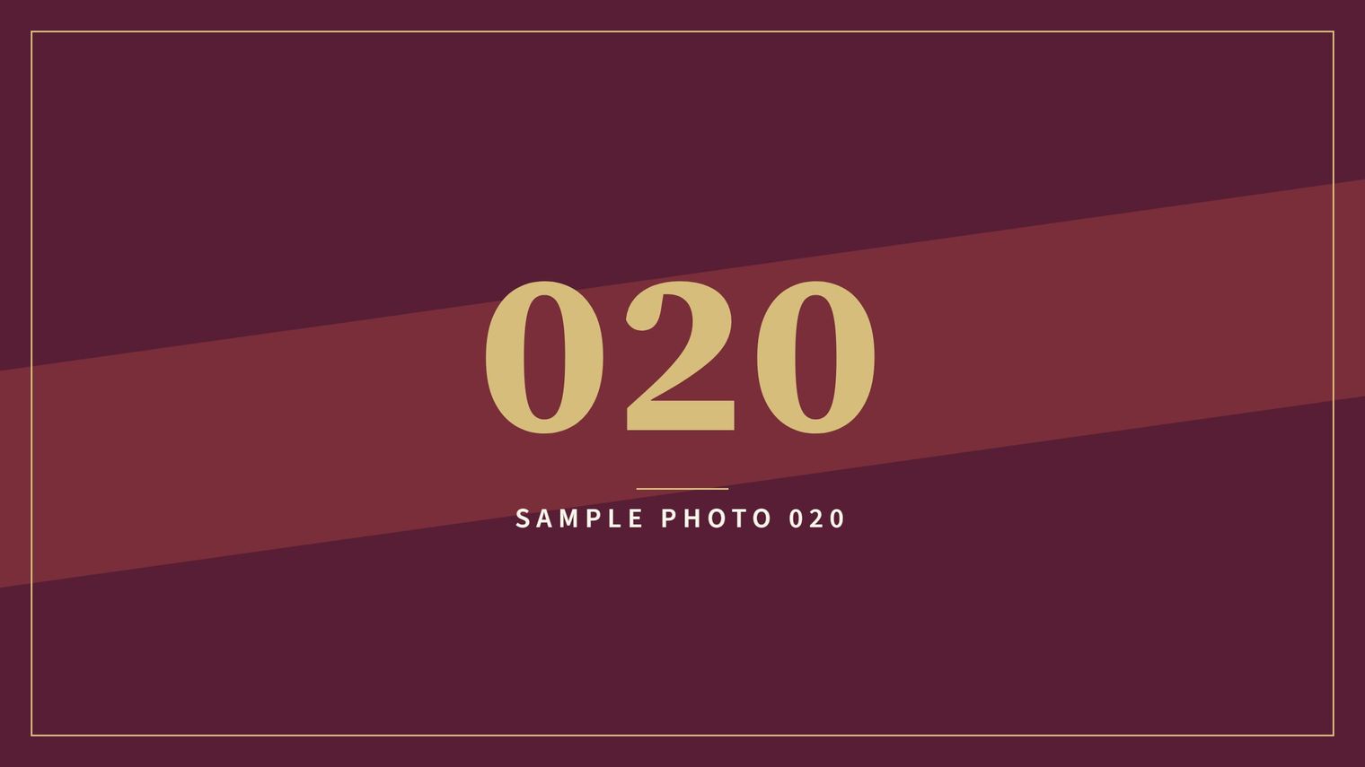 A sample image in the AFCO 5:20 colors that reads Sample Photo 020.