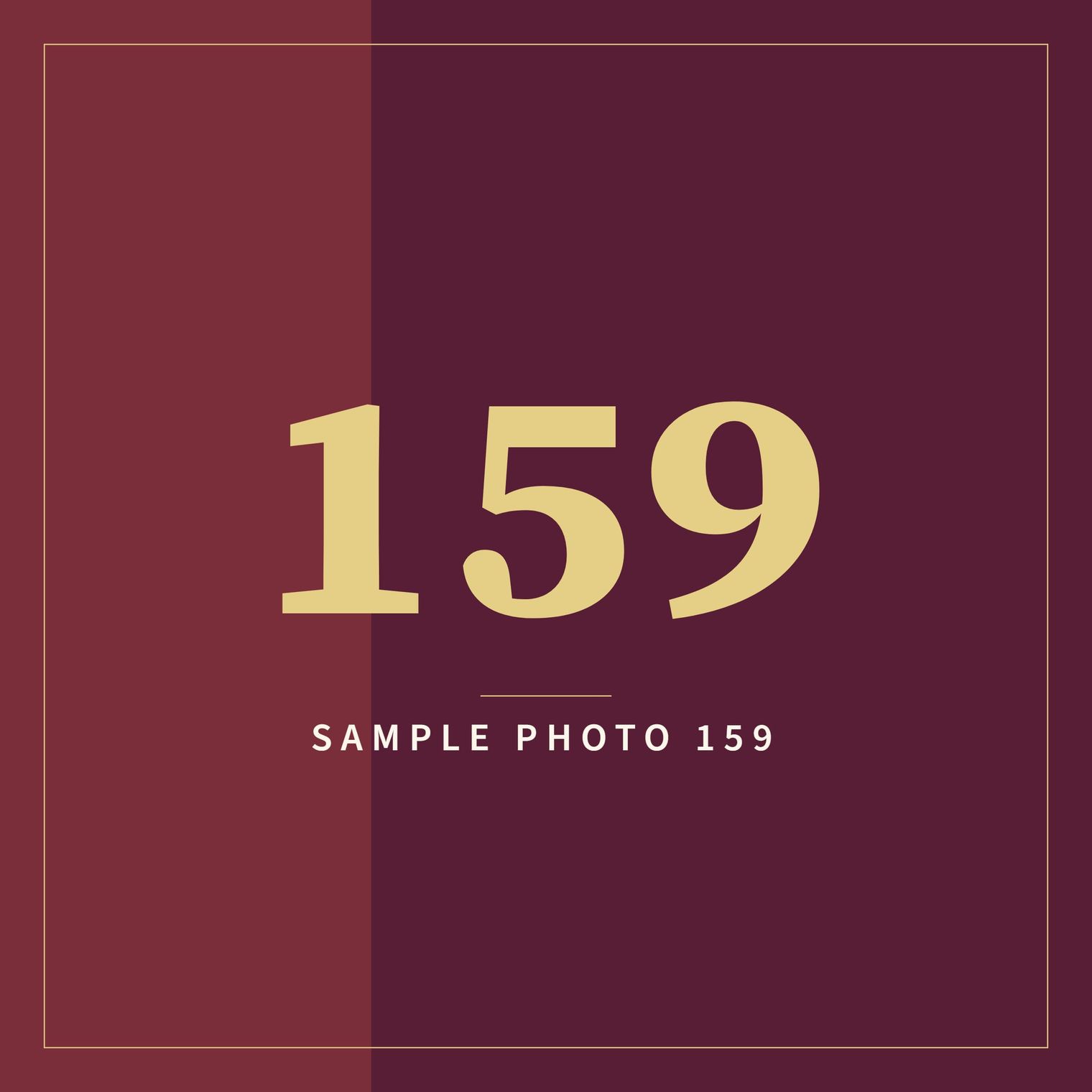 A sample image in the AFCO 5:20 colors that reads Sample Photo 159.