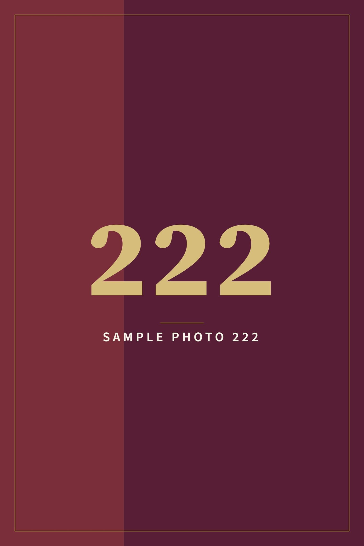 A sample image in the AFCO 5:20 colors that reads Sample Photo 222.