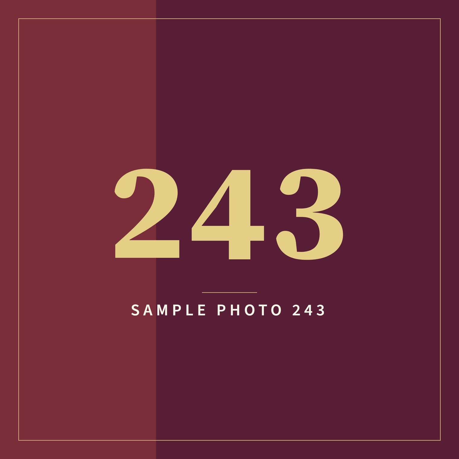 A sample image in the AFCO 5:20 colors that reads Sample Photo 243.