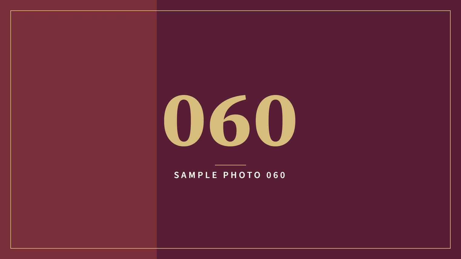 A sample image in the AFCO 5:20 colors that reads Sample Photo 060.