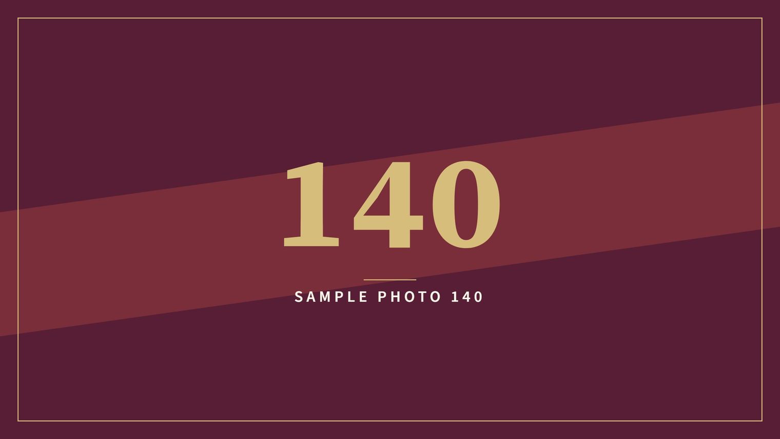 A sample image in the AFCO 5:20 colors that reads Sample Photo 140.