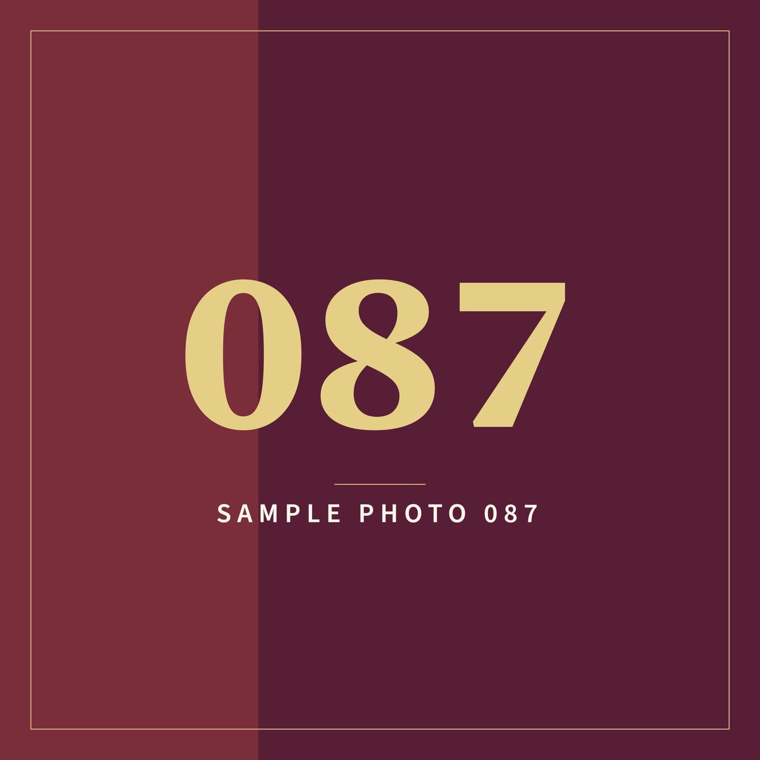 A sample image in the AFCO 5:20 colors that reads Sample Photo 087.