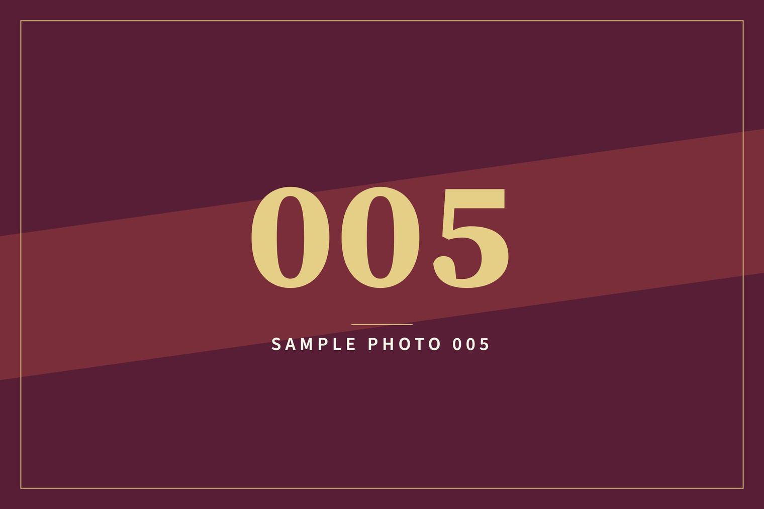 A sample image in the AFCO 5:20 colors that reads Sample Photo 005.