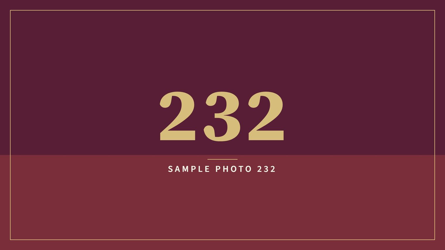 A sample image in the AFCO 5:20 colors that reads Sample Photo 232.