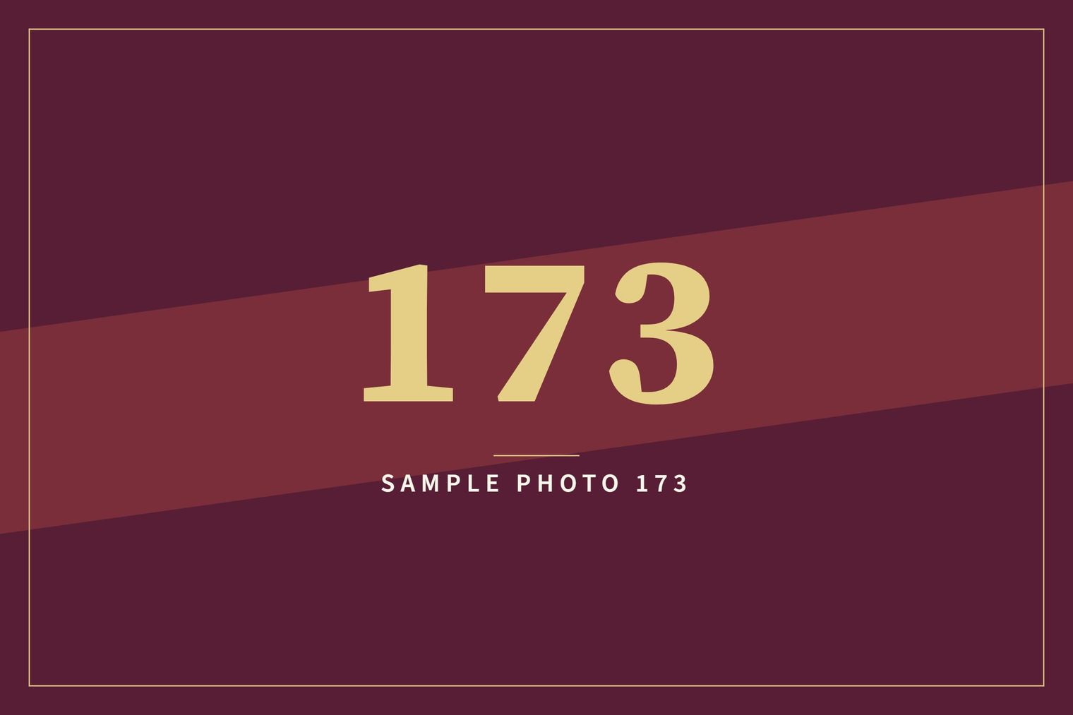 A sample image in the AFCO 5:20 colors that reads Sample Photo 173.