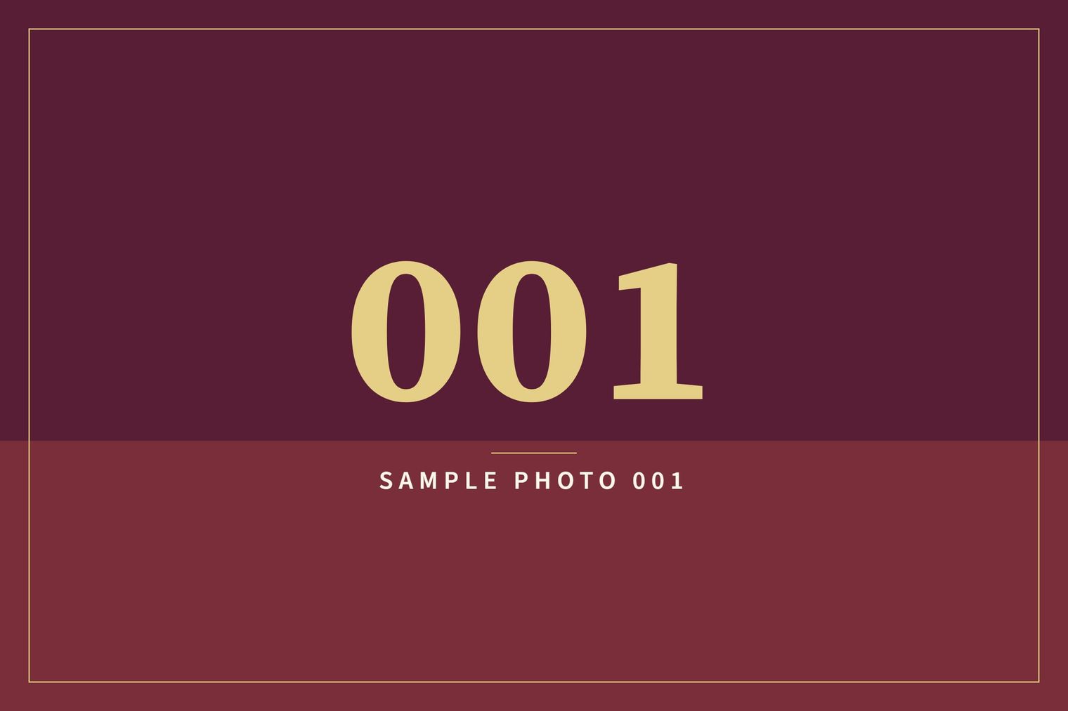 A sample image in the AFCO 5:20 colors that reads Sample Photo 001.