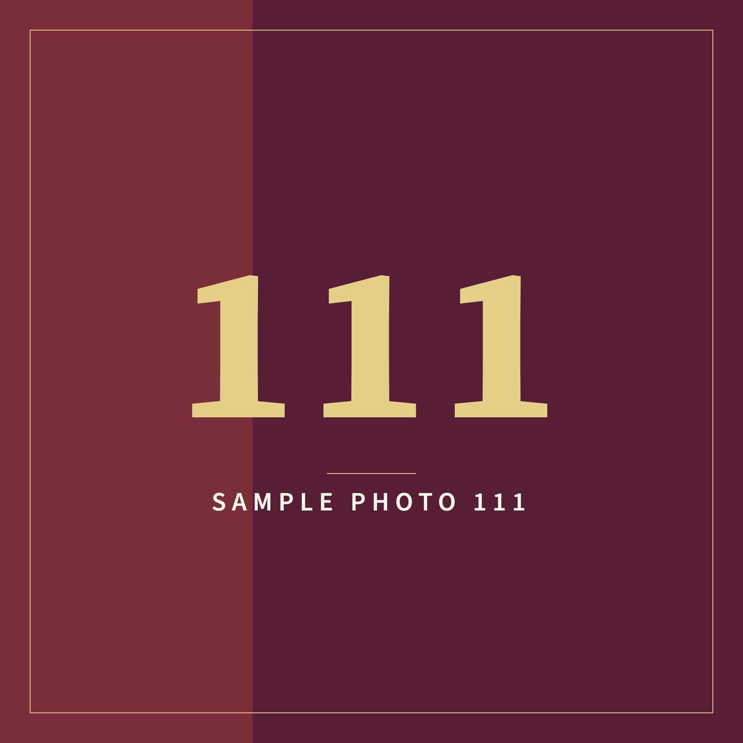 A sample image in the AFCO 5:20 colors that reads Sample Photo 111.
