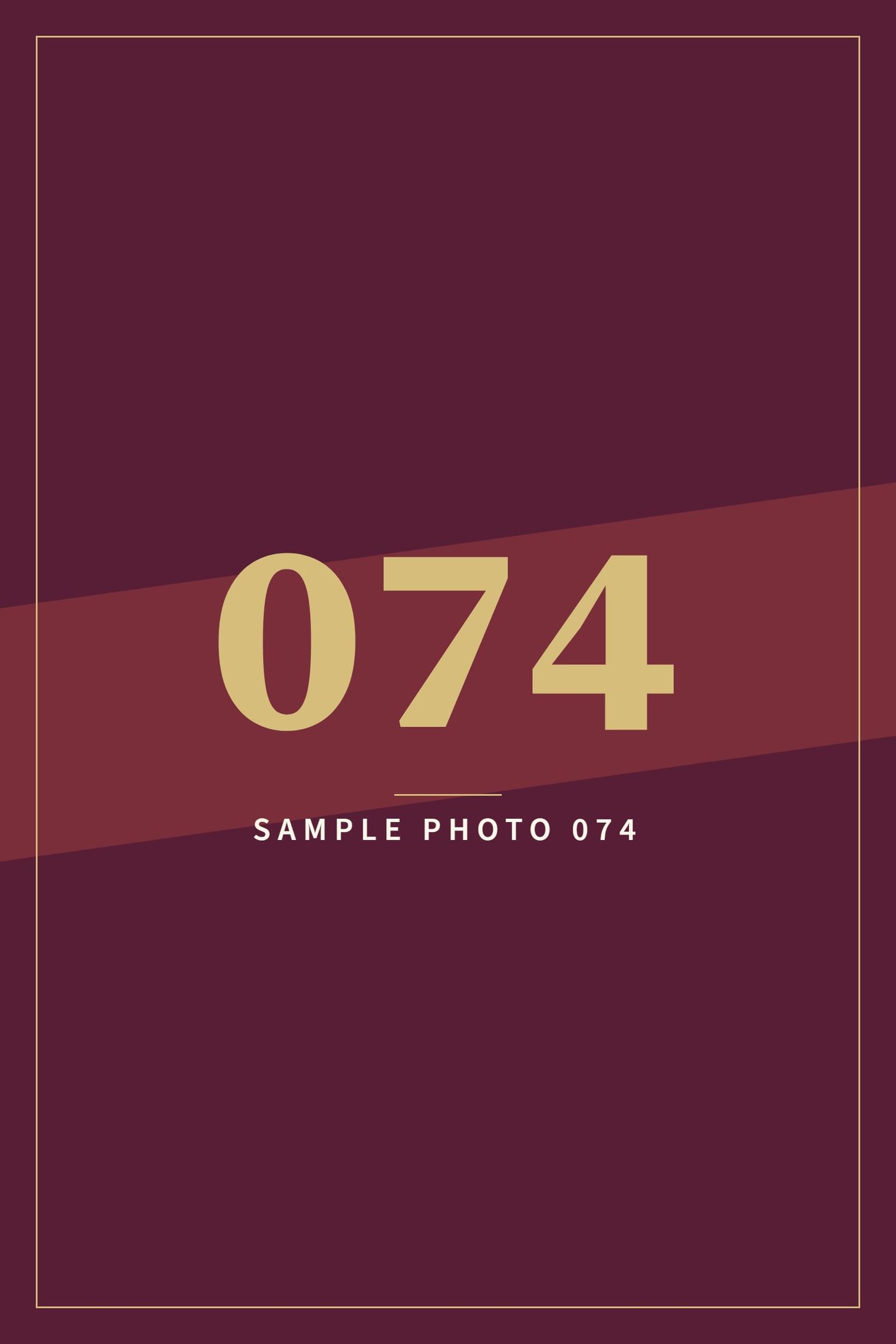 A sample image in the AFCO 5:20 colors that reads Sample Photo 074.