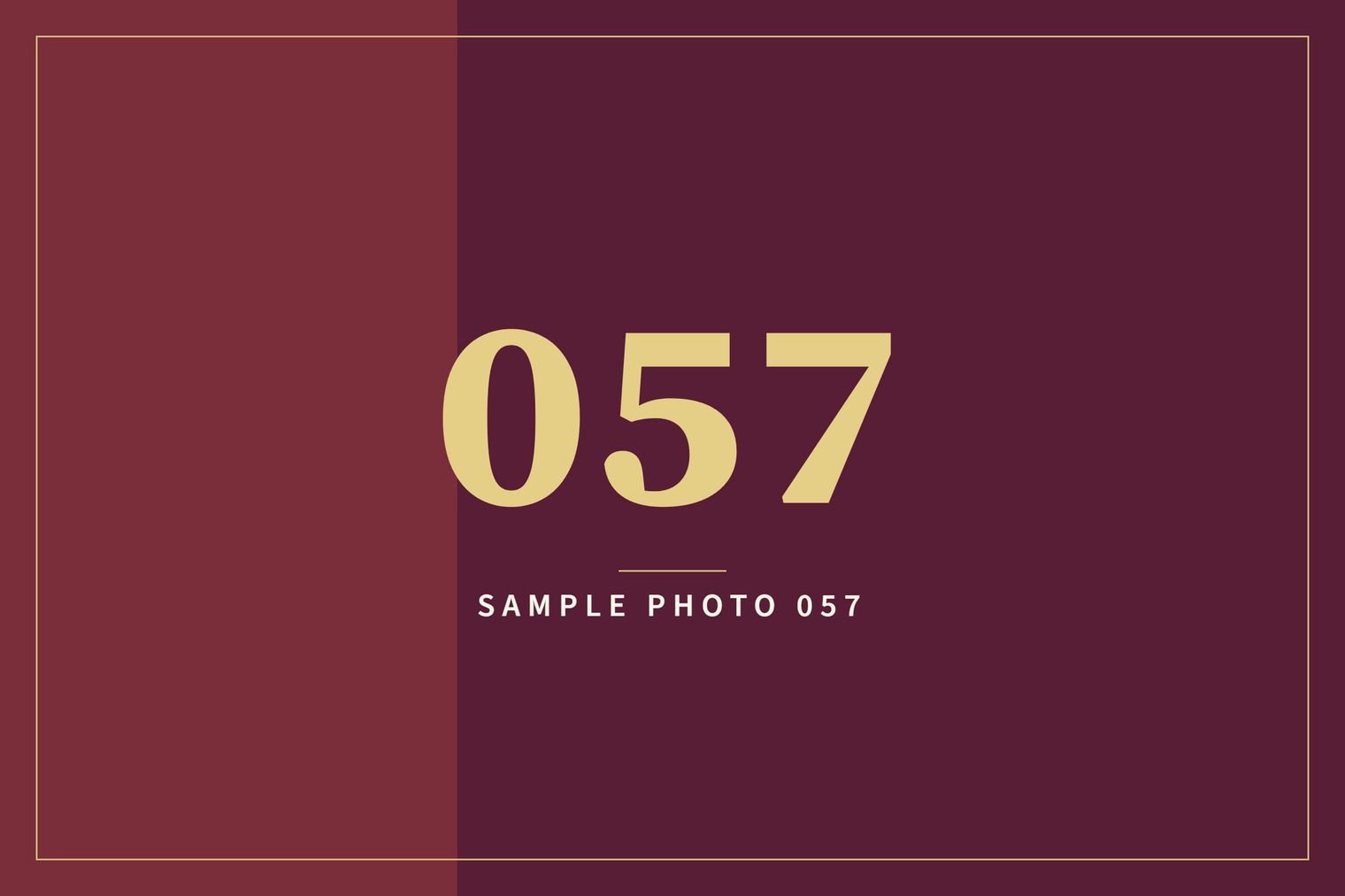 A sample image in the AFCO 5:20 colors that reads Sample Photo 057.