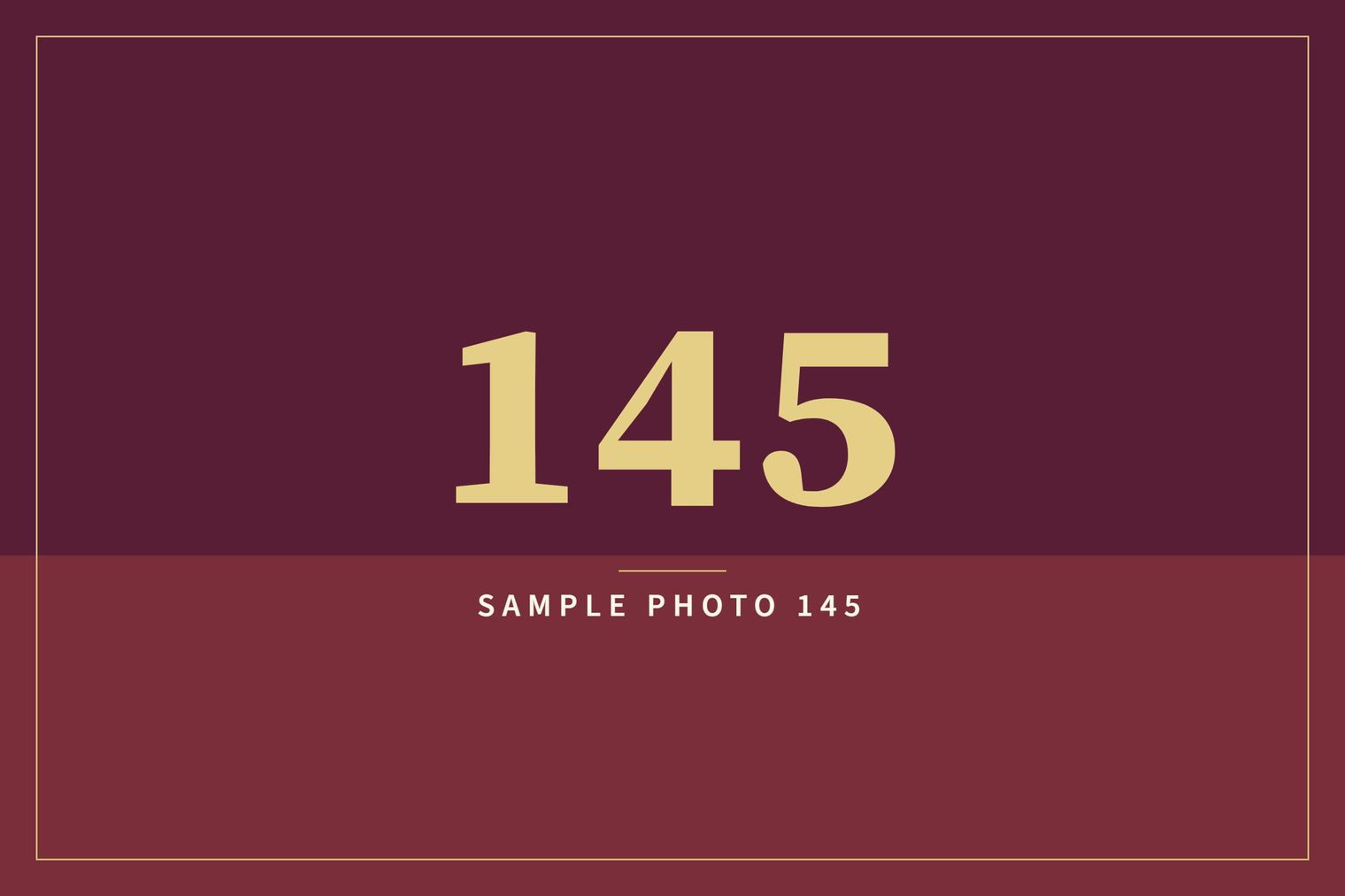 A sample image in the AFCO 5:20 colors that reads Sample Photo 145.