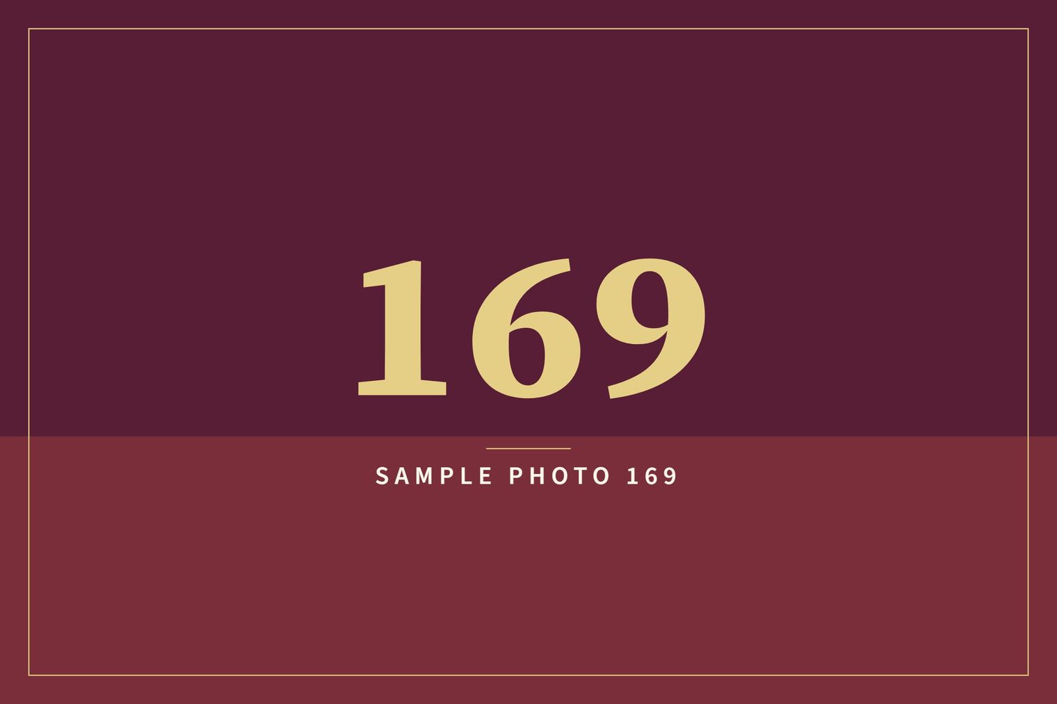 A sample image in the AFCO 5:20 colors that reads Sample Photo 169.