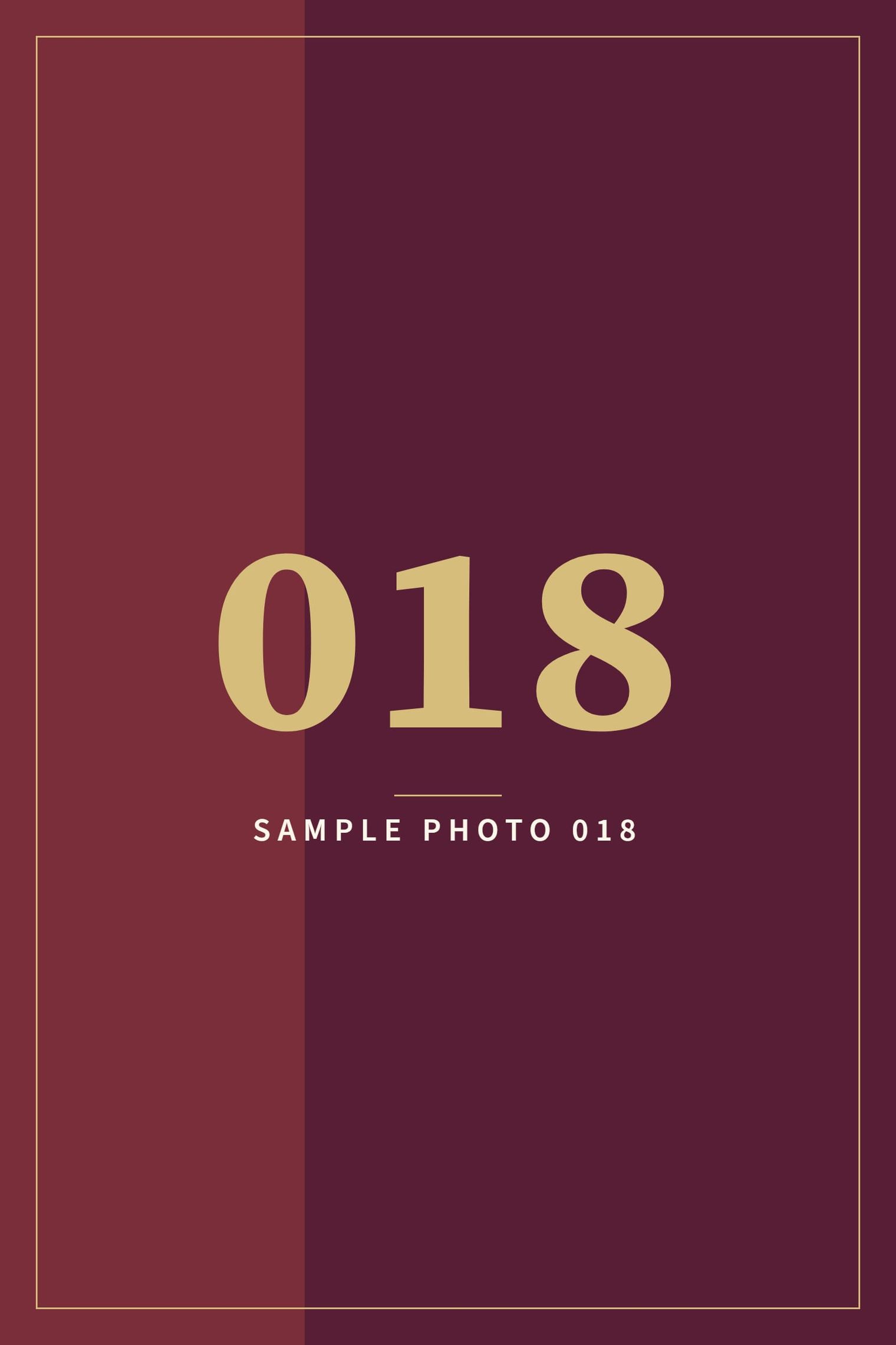 A sample image in the AFCO 5:20 colors that reads Sample Photo 018.