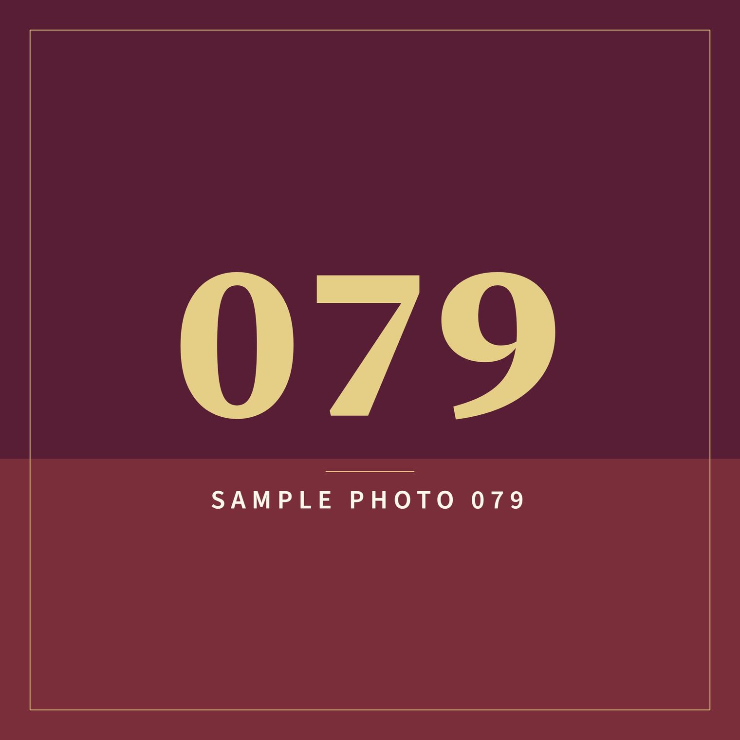 A sample image in the AFCO 5:20 colors that reads Sample Photo 079.