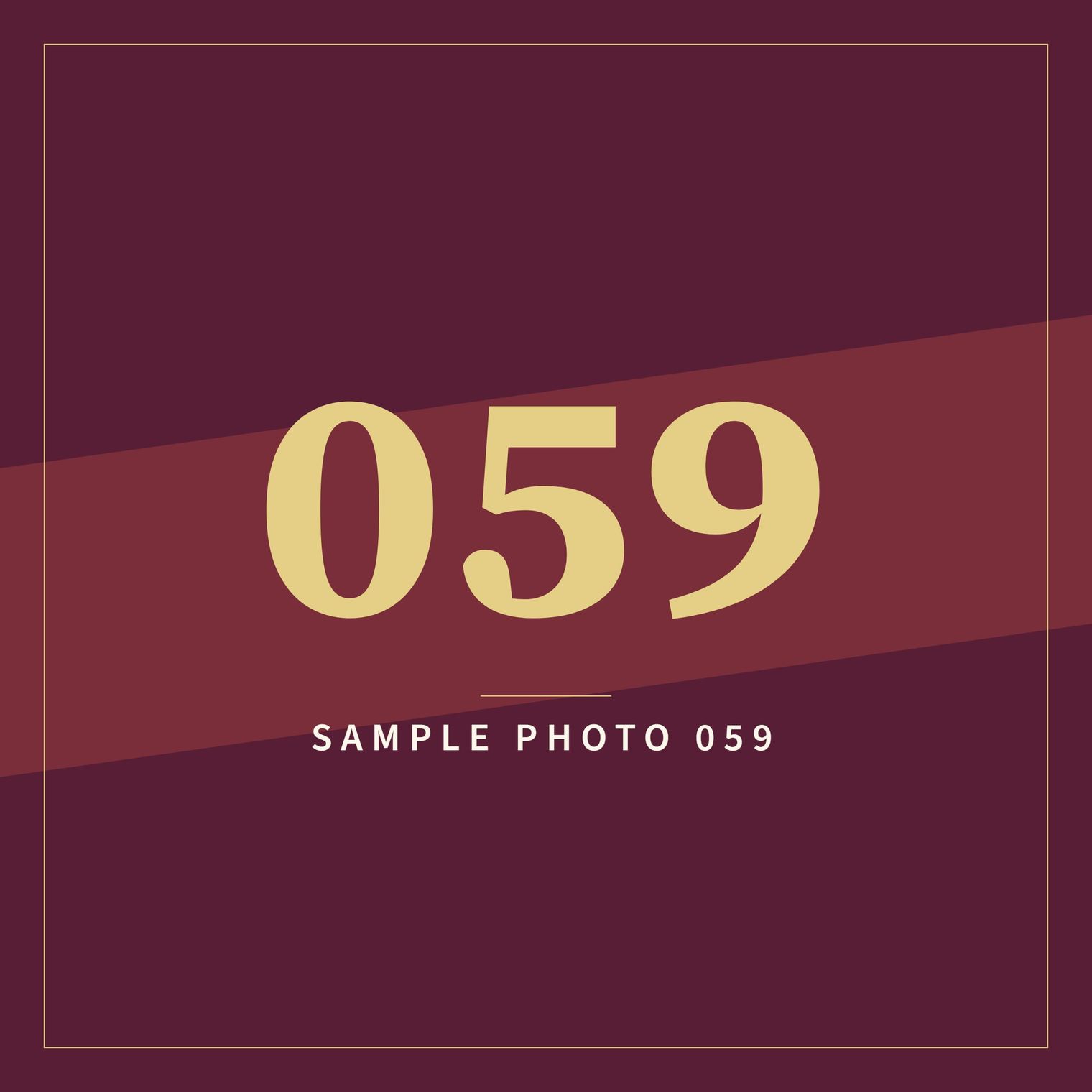 A sample image in the AFCO 5:20 colors that reads Sample Photo 059.
