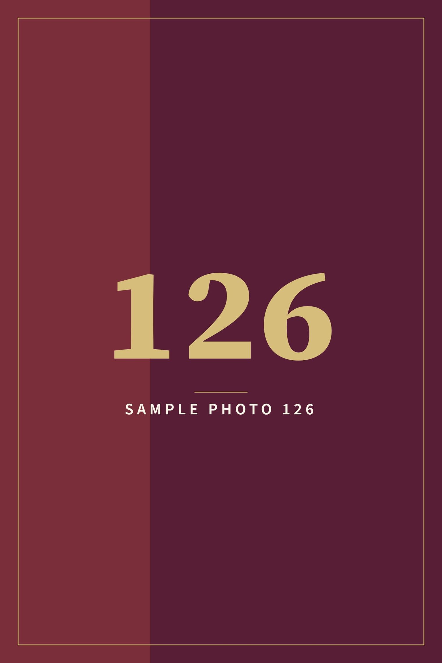 A sample image in the AFCO 5:20 colors that reads Sample Photo 126.
