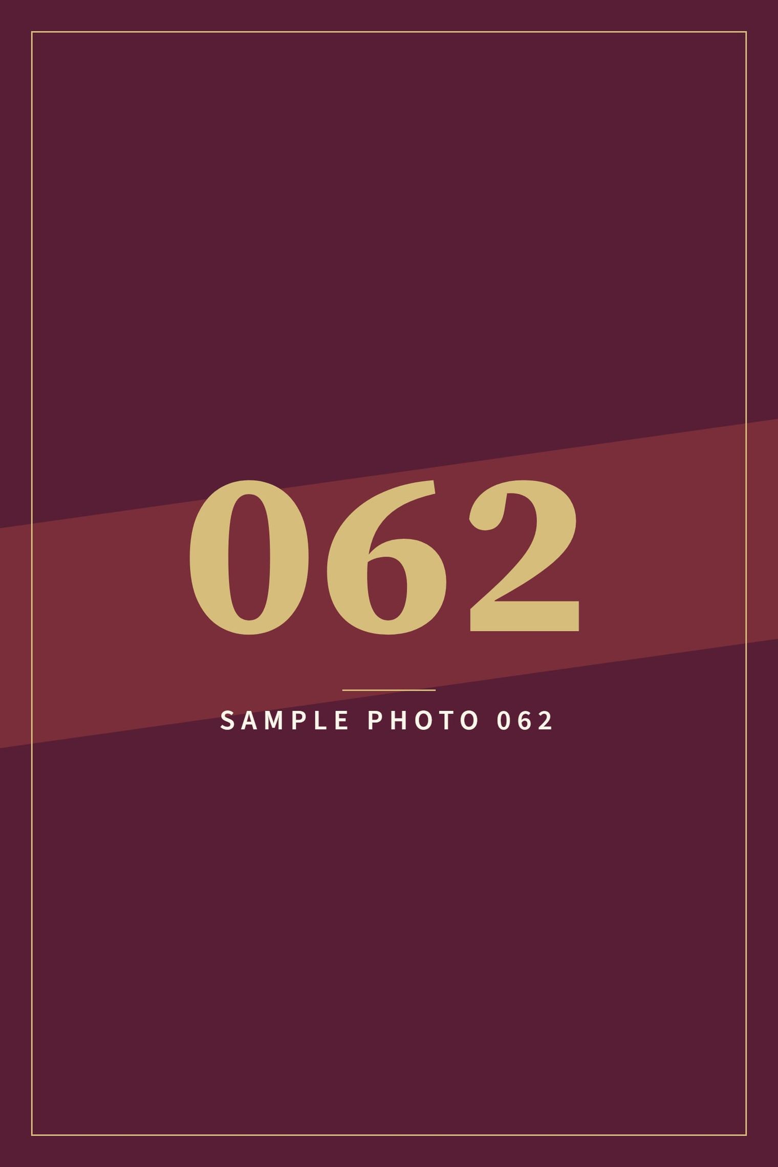 A sample image in the AFCO 5:20 colors that reads Sample Photo 062.
