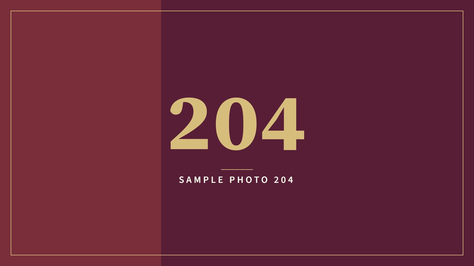 A sample image in the AFCO 5:20 colors that reads Sample Photo 204.