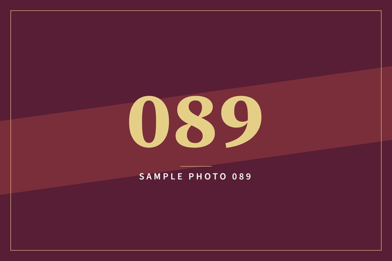 A sample image in the AFCO 5:20 colors that reads Sample Photo 089.