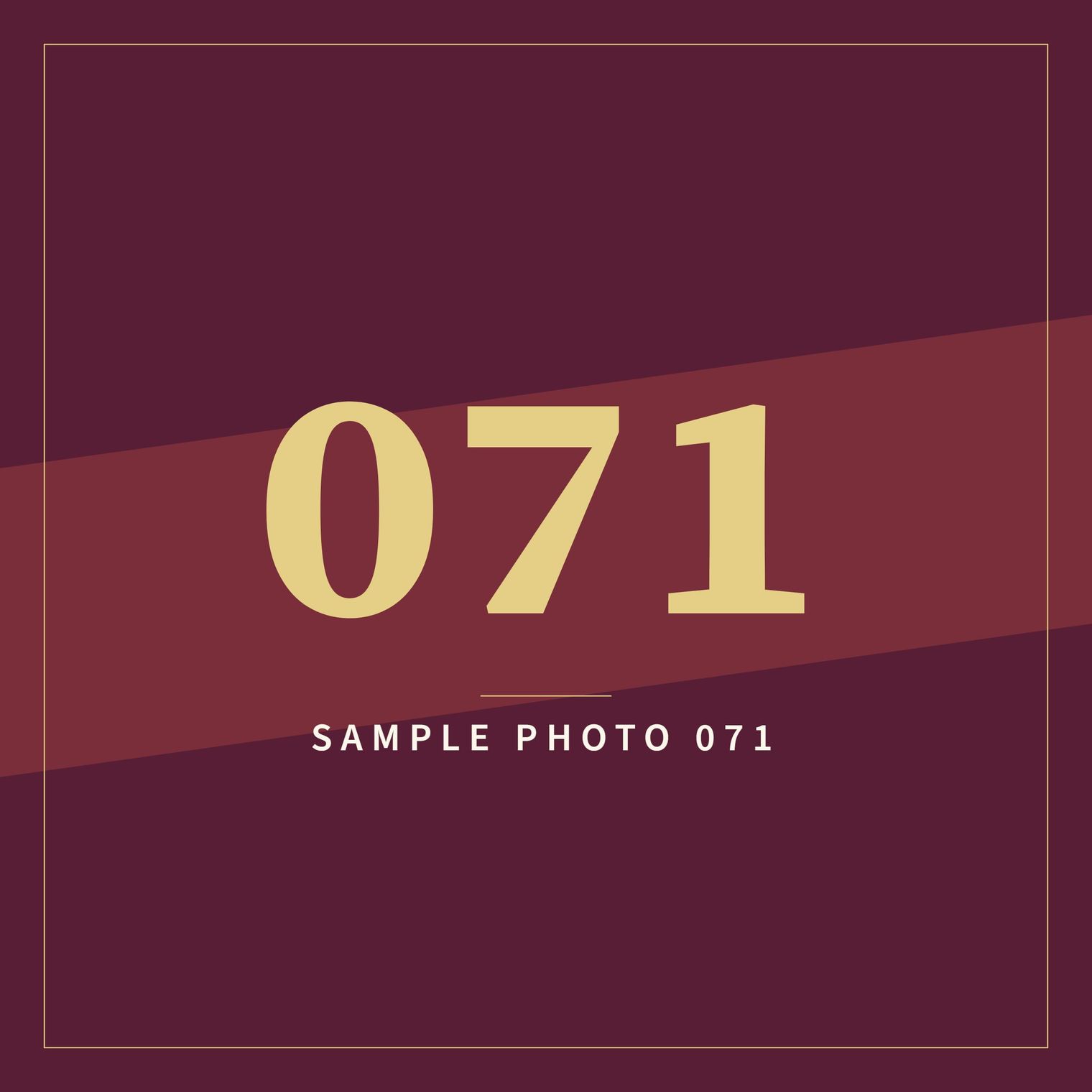A sample image in the AFCO 5:20 colors that reads Sample Photo 071.