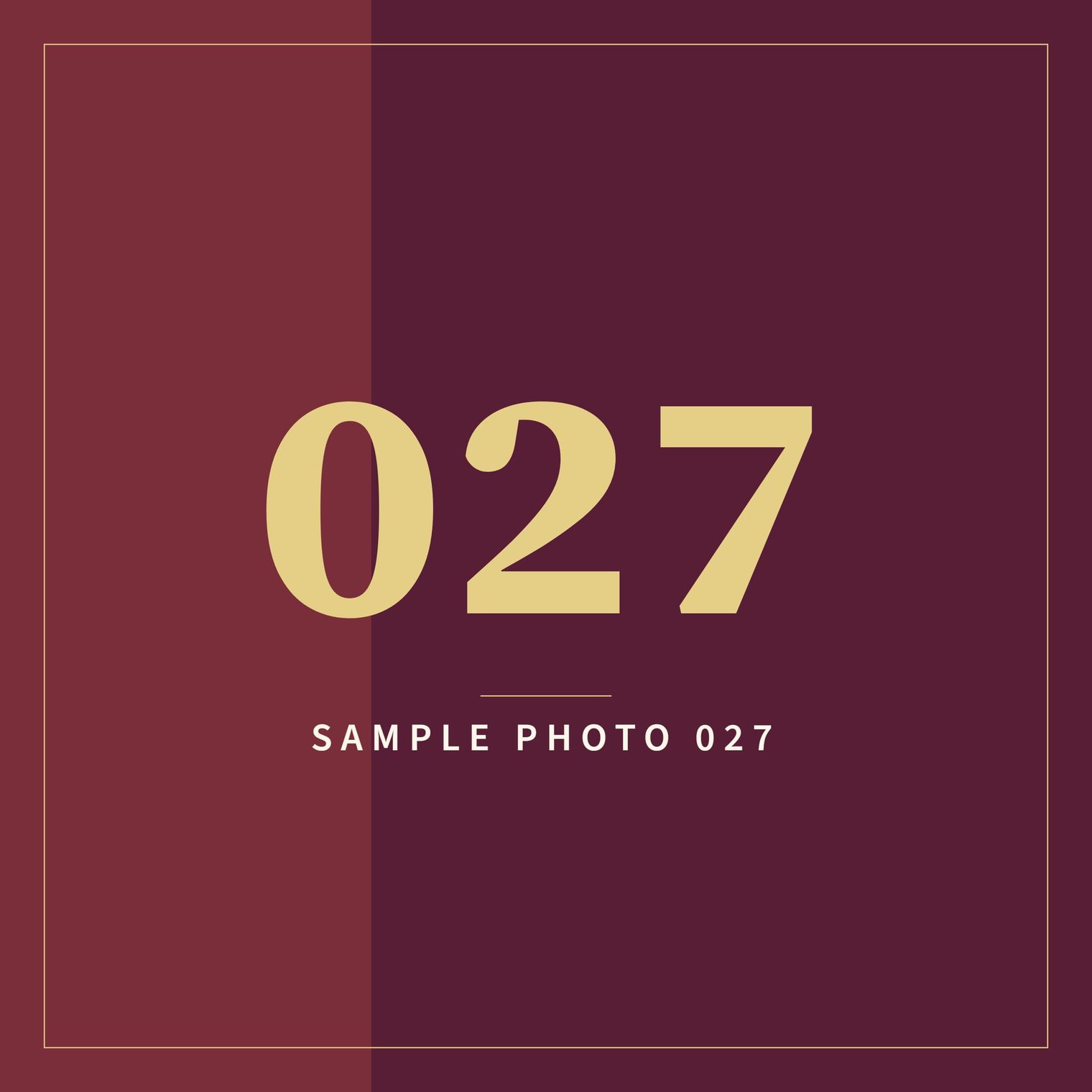 A sample image in the AFCO 5:20 colors that reads Sample Photo 027.