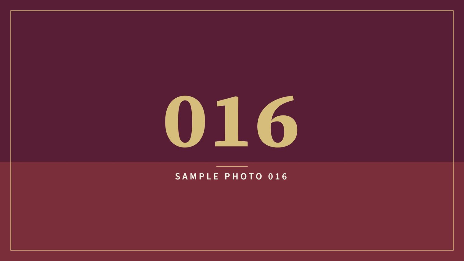 A sample image in the AFCO 5:20 colors that reads Sample Photo 016.