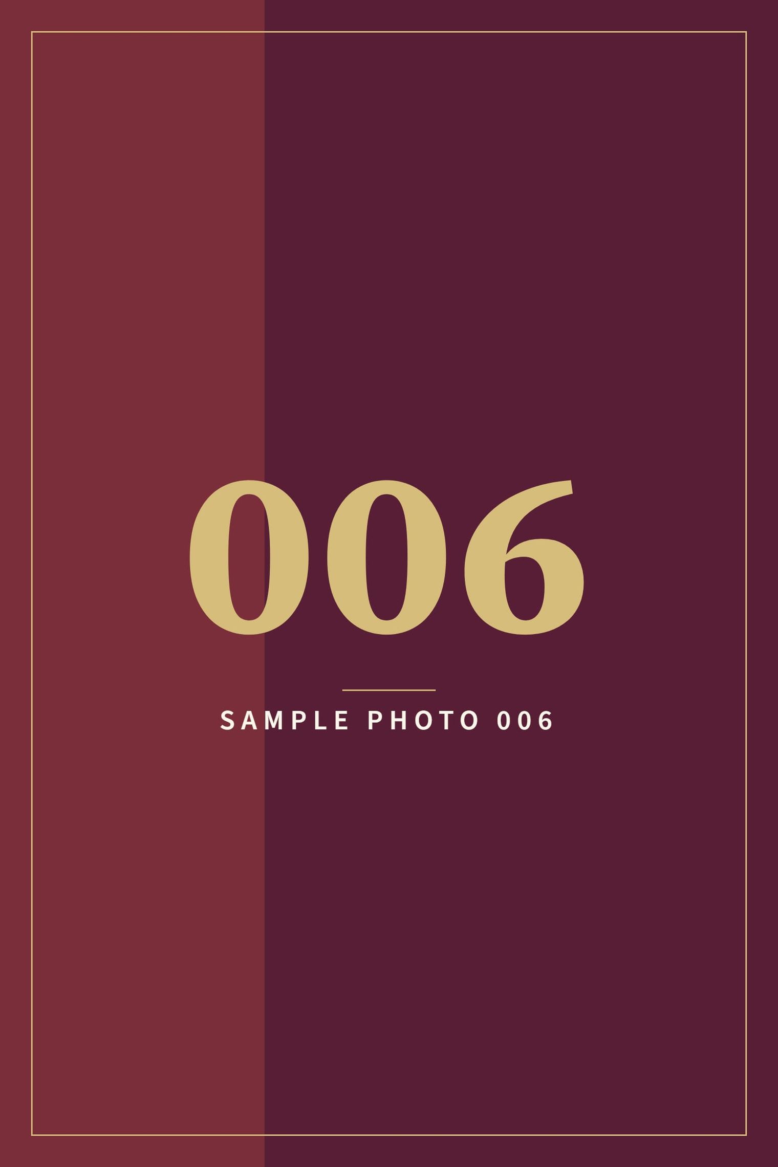 A sample image in the AFCO 5:20 colors that reads Sample Photo 006.