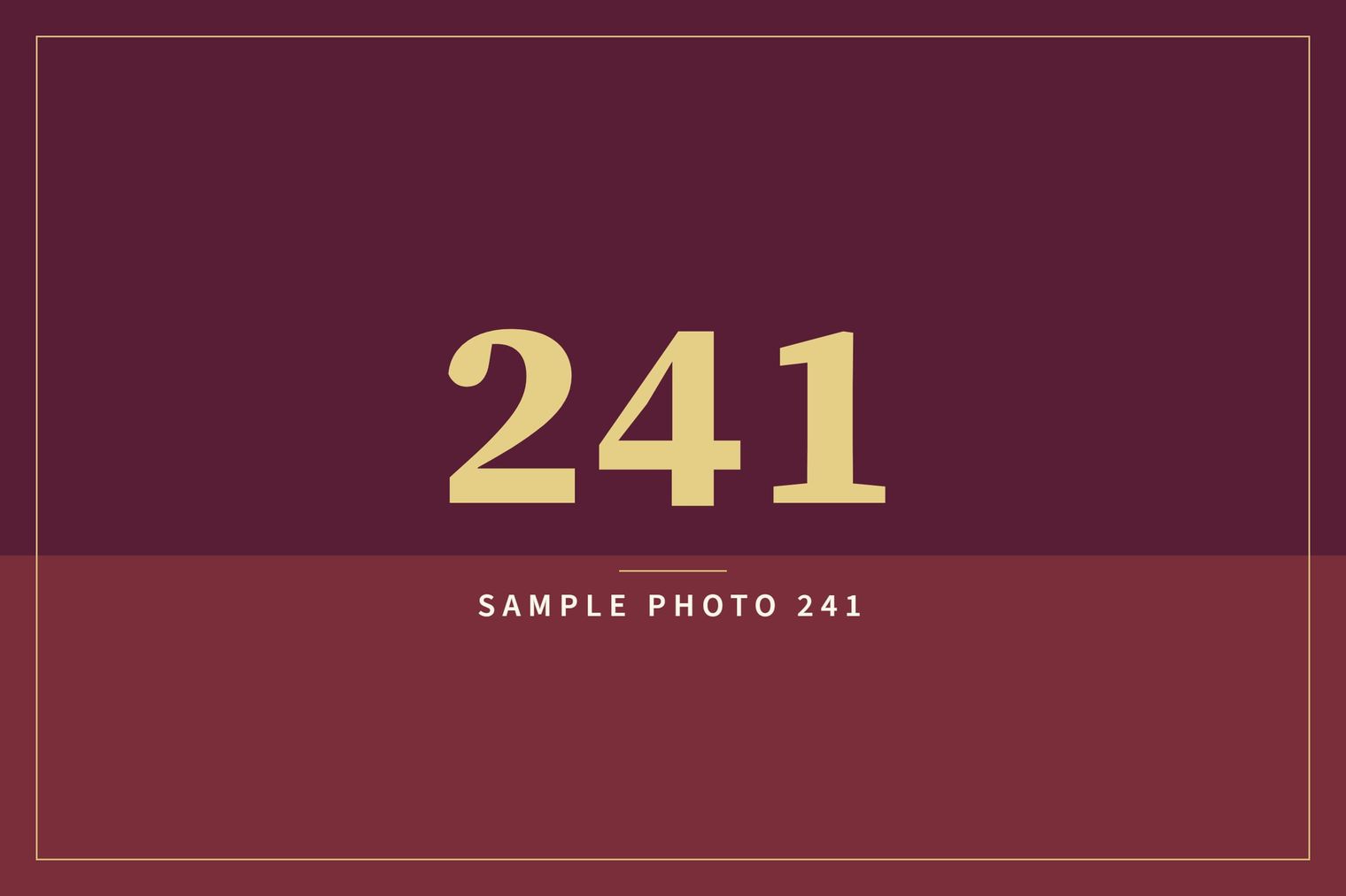 A sample image in the AFCO 5:20 colors that reads Sample Photo 241.