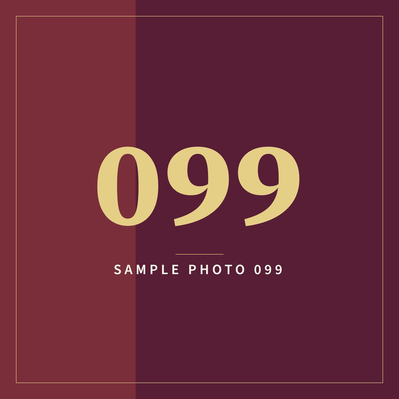 A sample image in the AFCO 5:20 colors that reads Sample Photo 099.