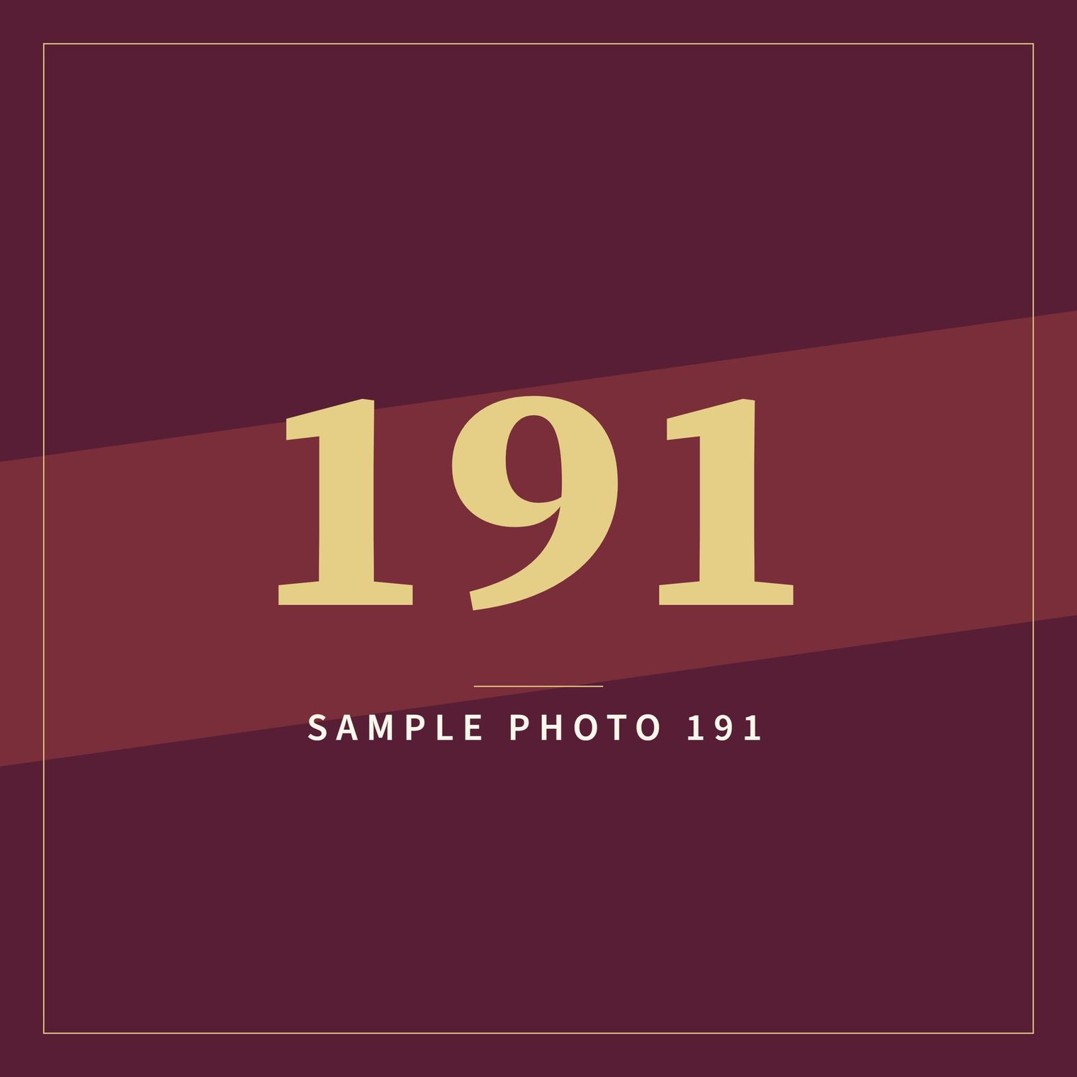 A sample image in the AFCO 5:20 colors that reads Sample Photo 191.