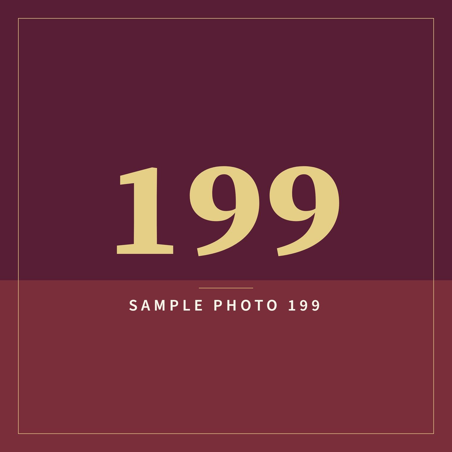 A sample image in the AFCO 5:20 colors that reads Sample Photo 199.