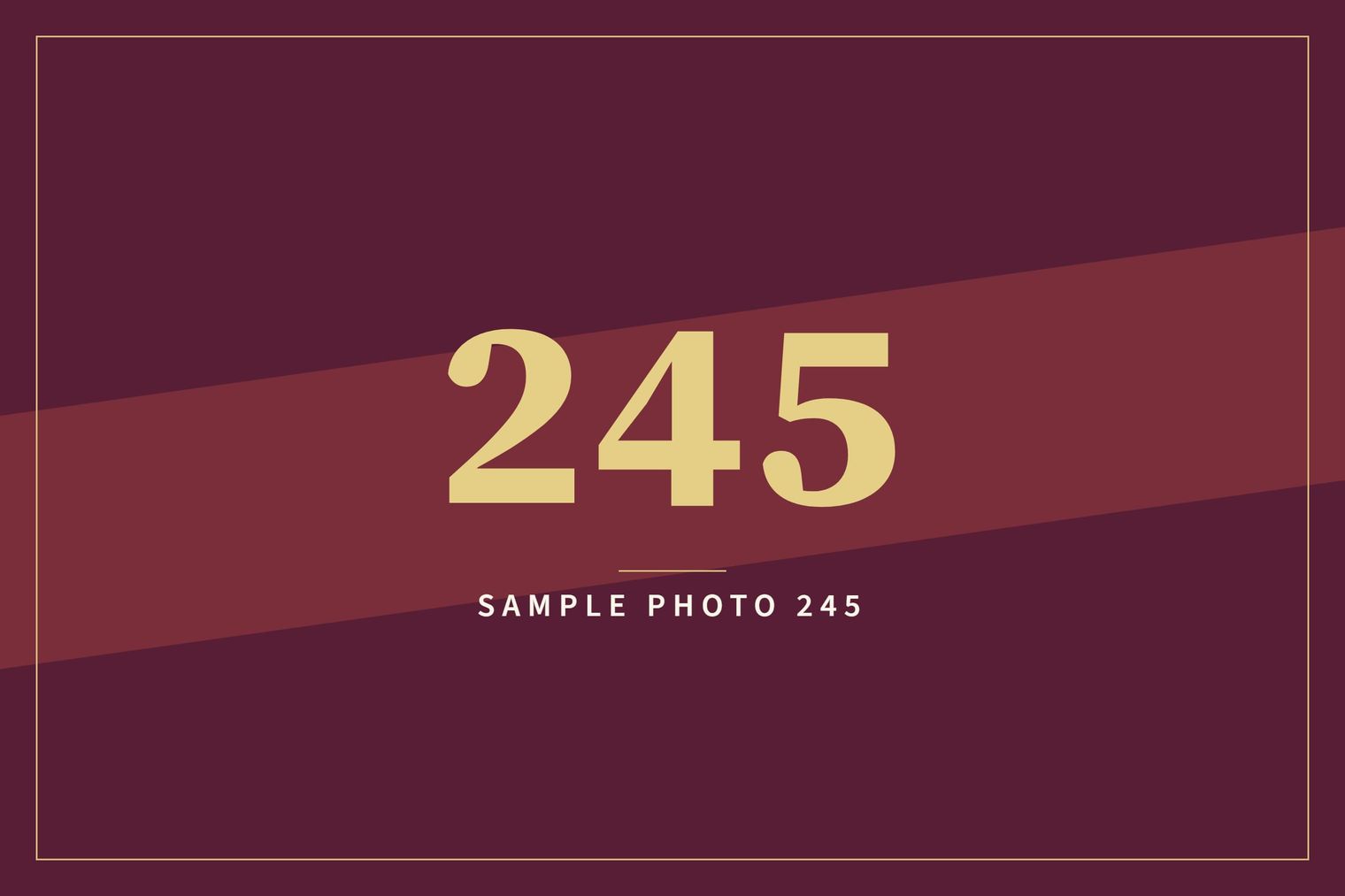 A sample image in the AFCO 5:20 colors that reads Sample Photo 245.